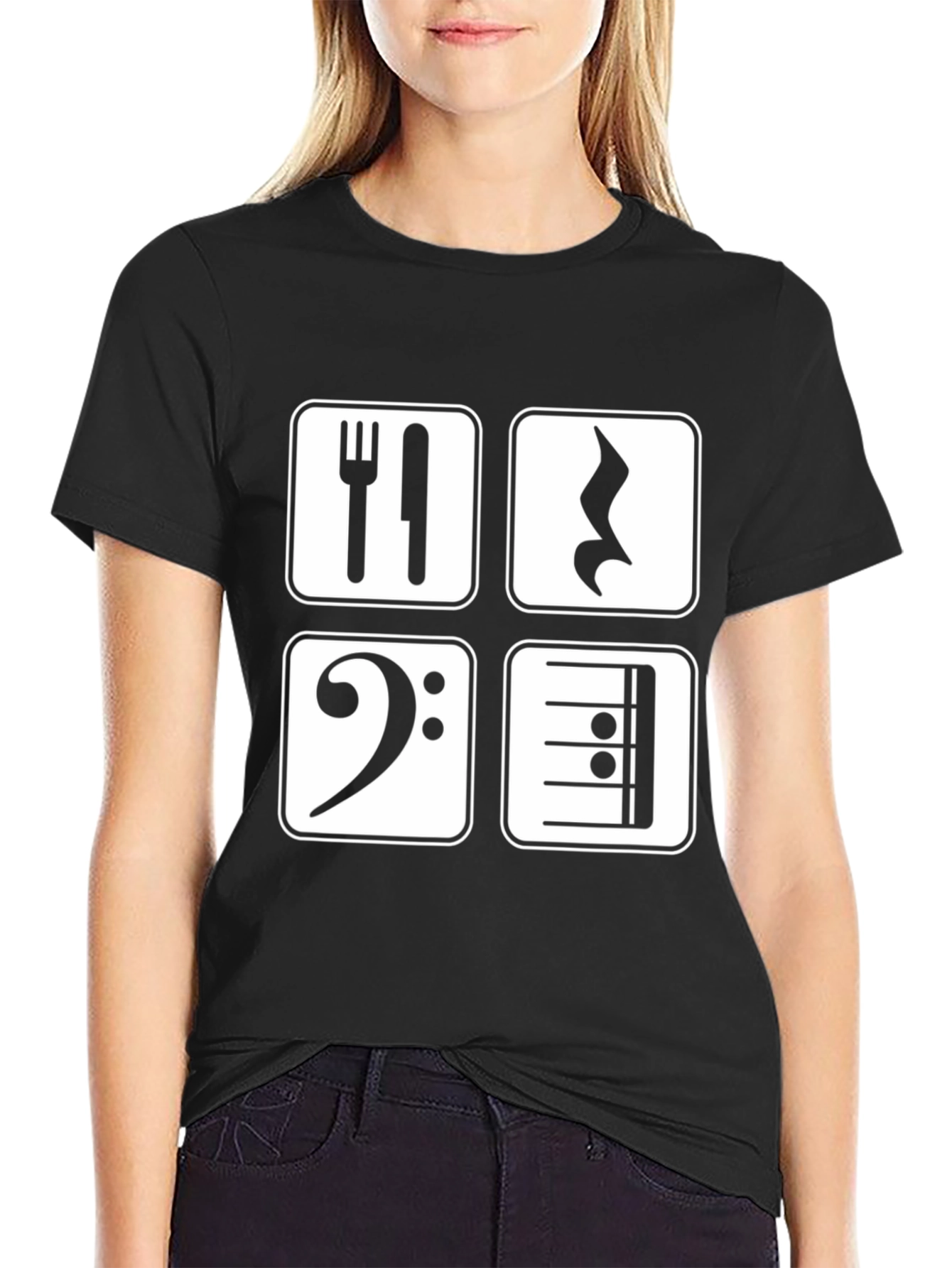 Music Lovers Apparel: Eat Sleep Music Repeat Black T-Shirt