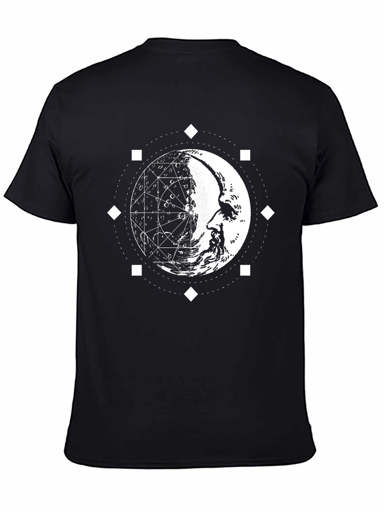 Mystic Moon Face Graphic Print Tee