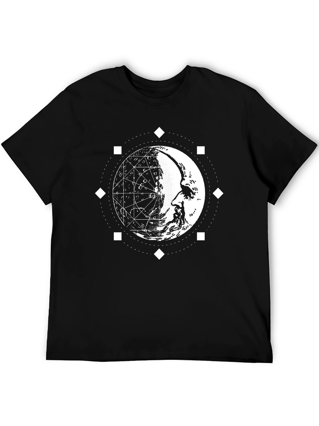 Mystic Moon Face Graphic Print Tee