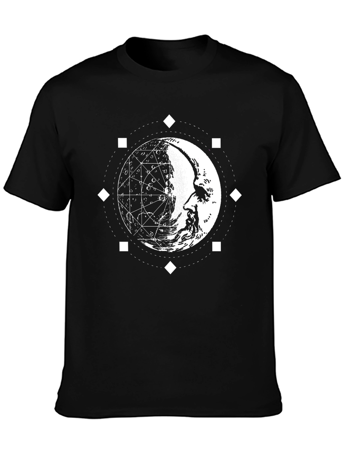 Mystic Moon Face Graphic Print Tee