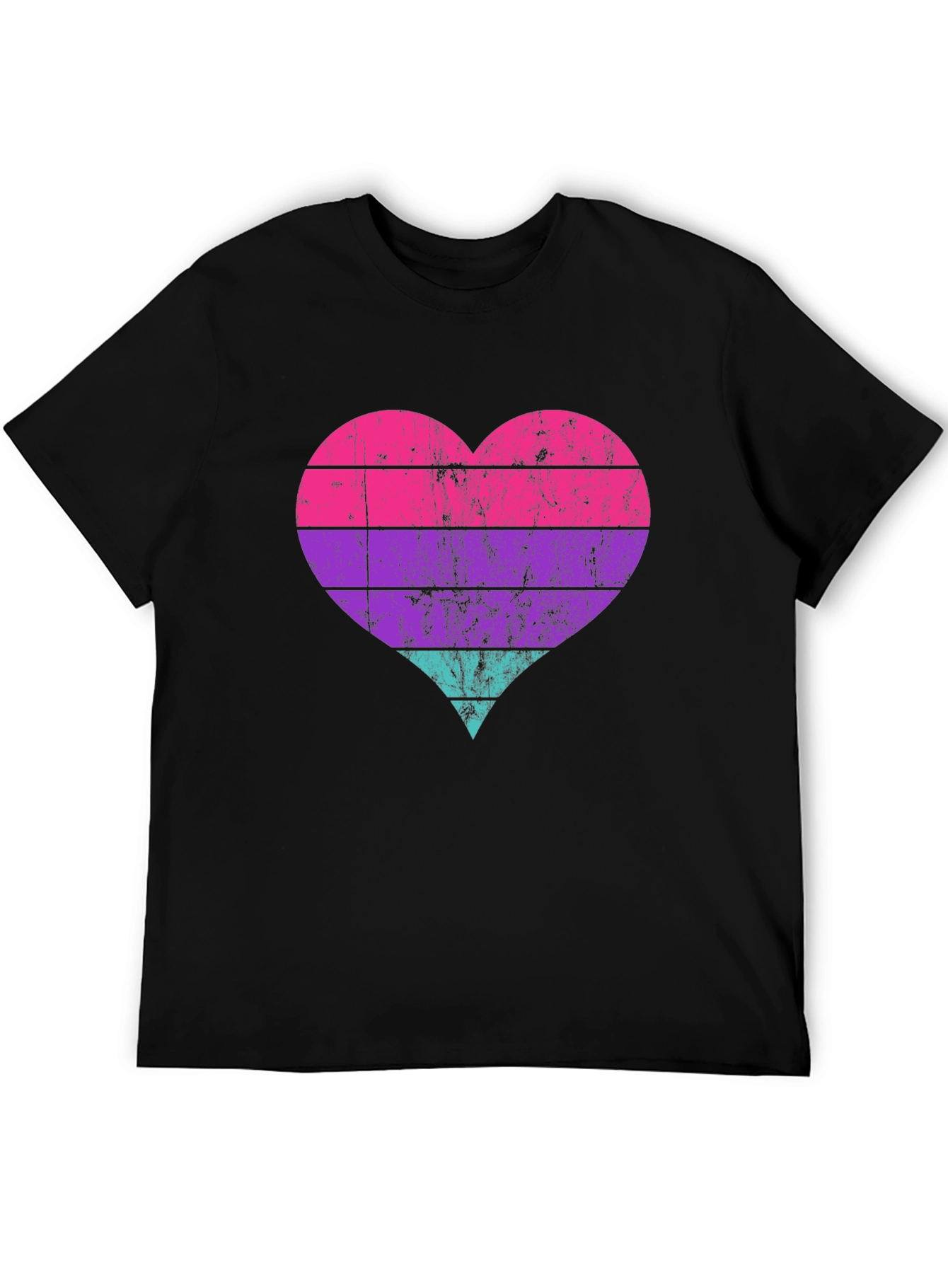 Retro Heart Striped Graphic Tee