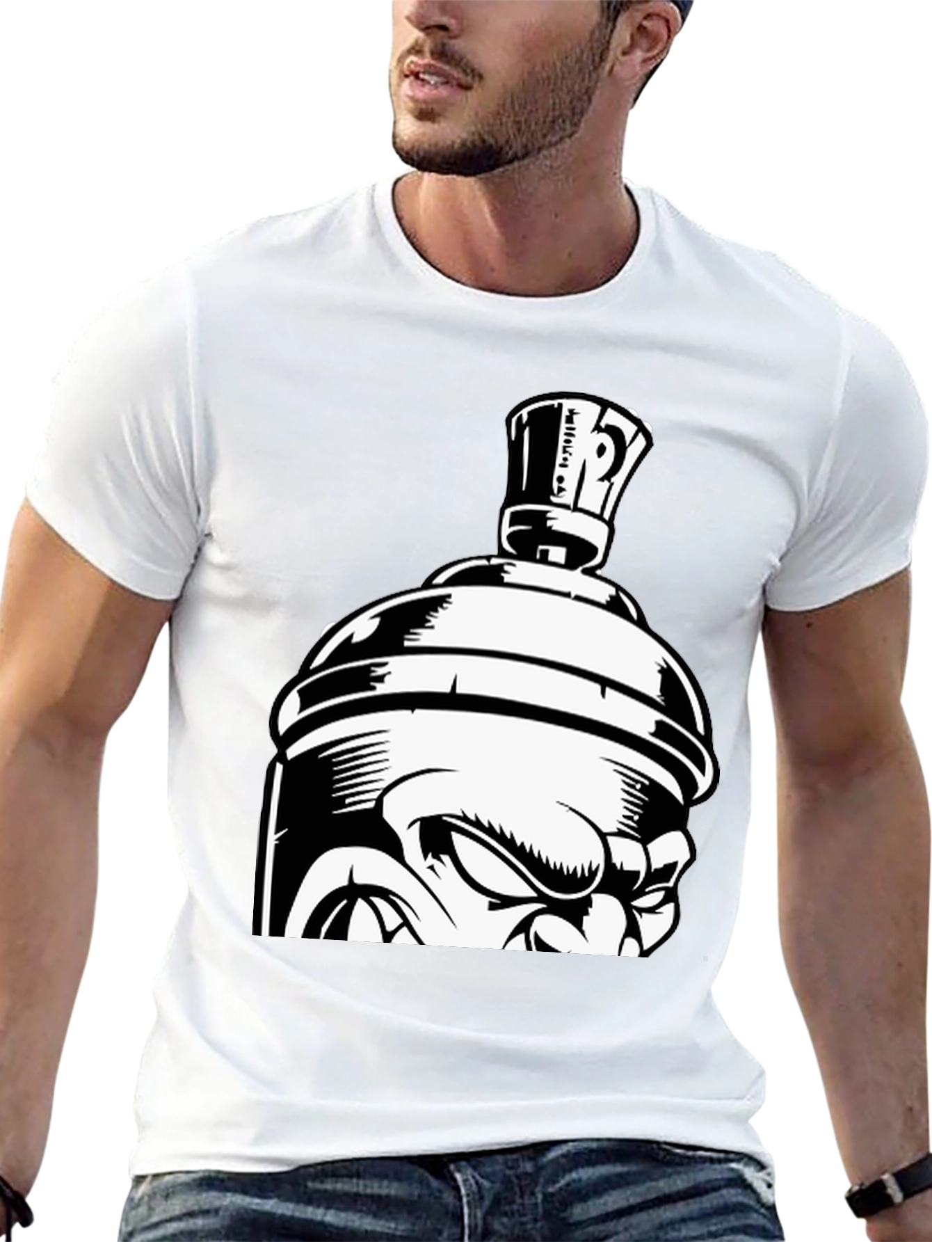 Angry Spray Can Graphic T-Shirt