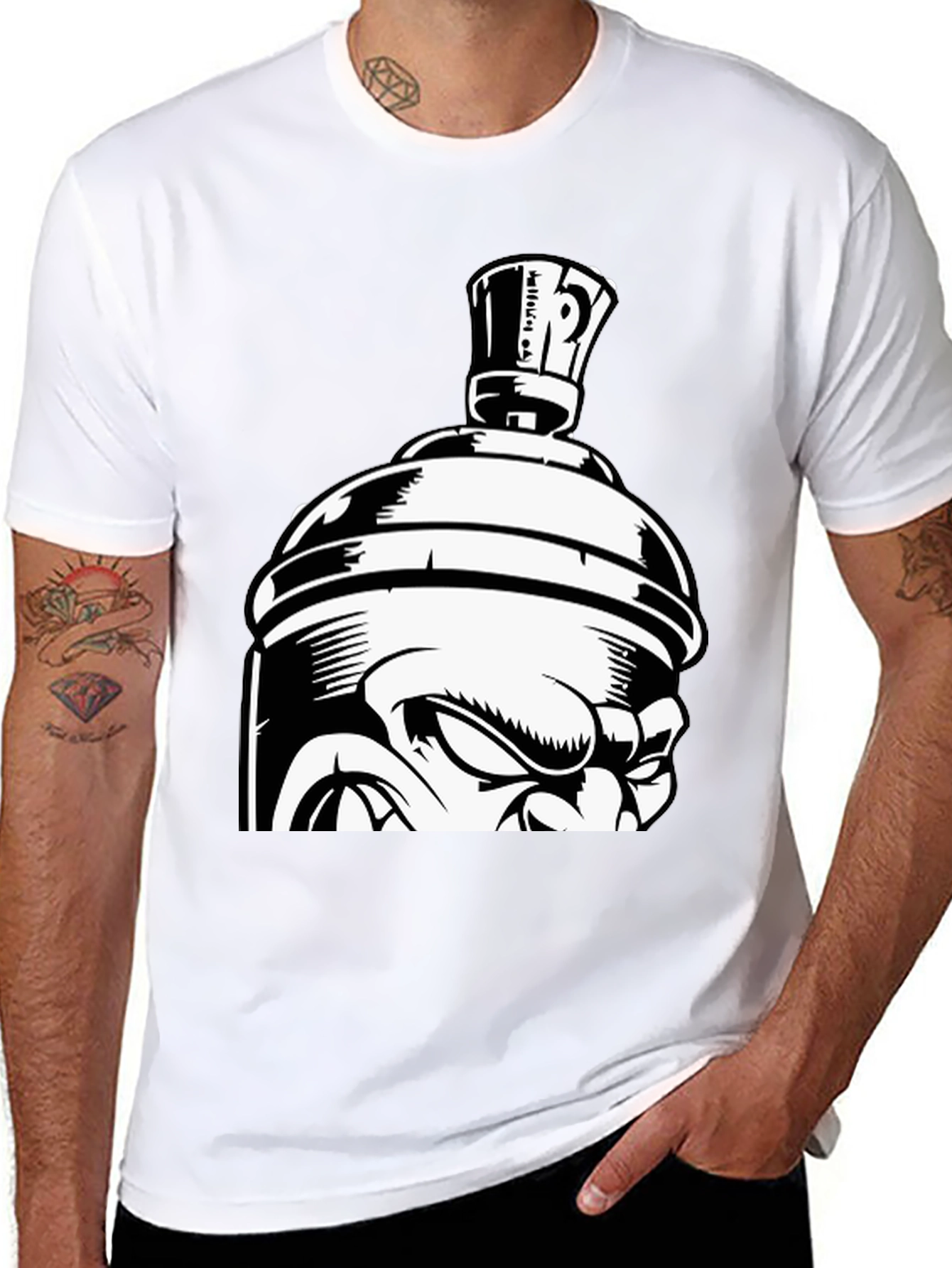 Angry Spray Can Graphic T-Shirt