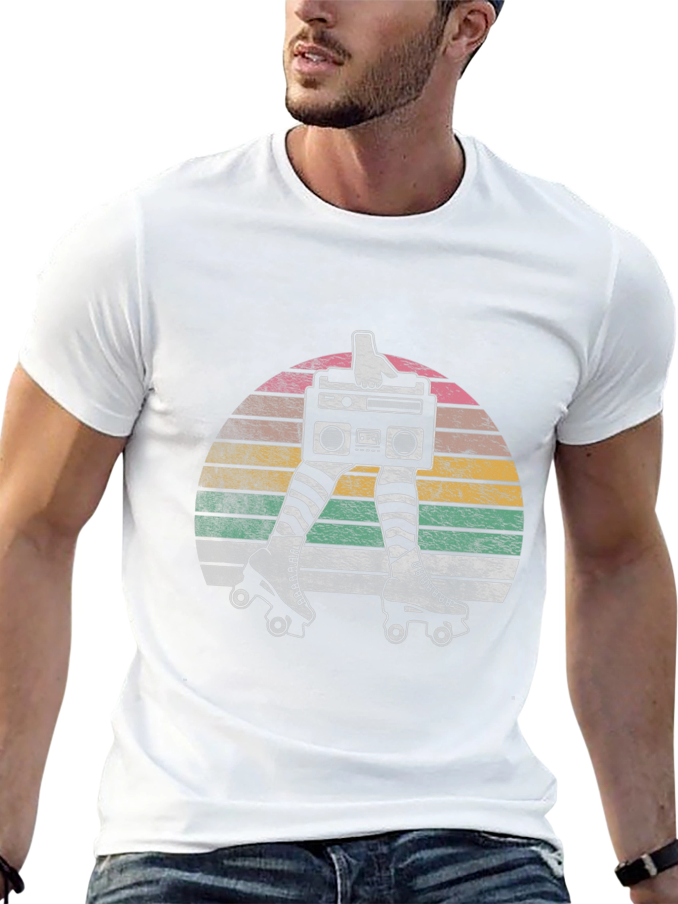Retro Roller Skate Boombox T-Shirt