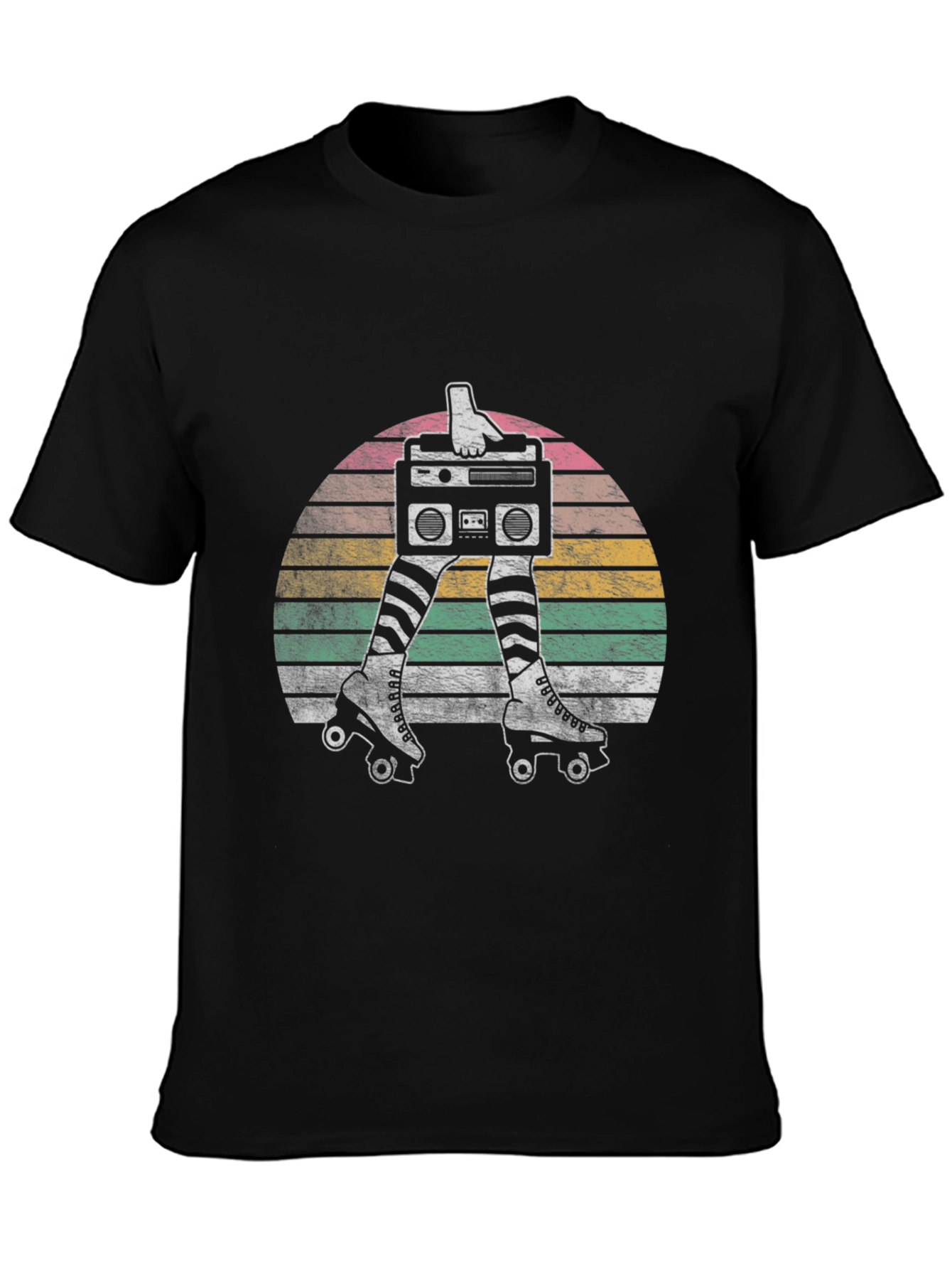 Retro Roller Skate Boombox T-Shirt