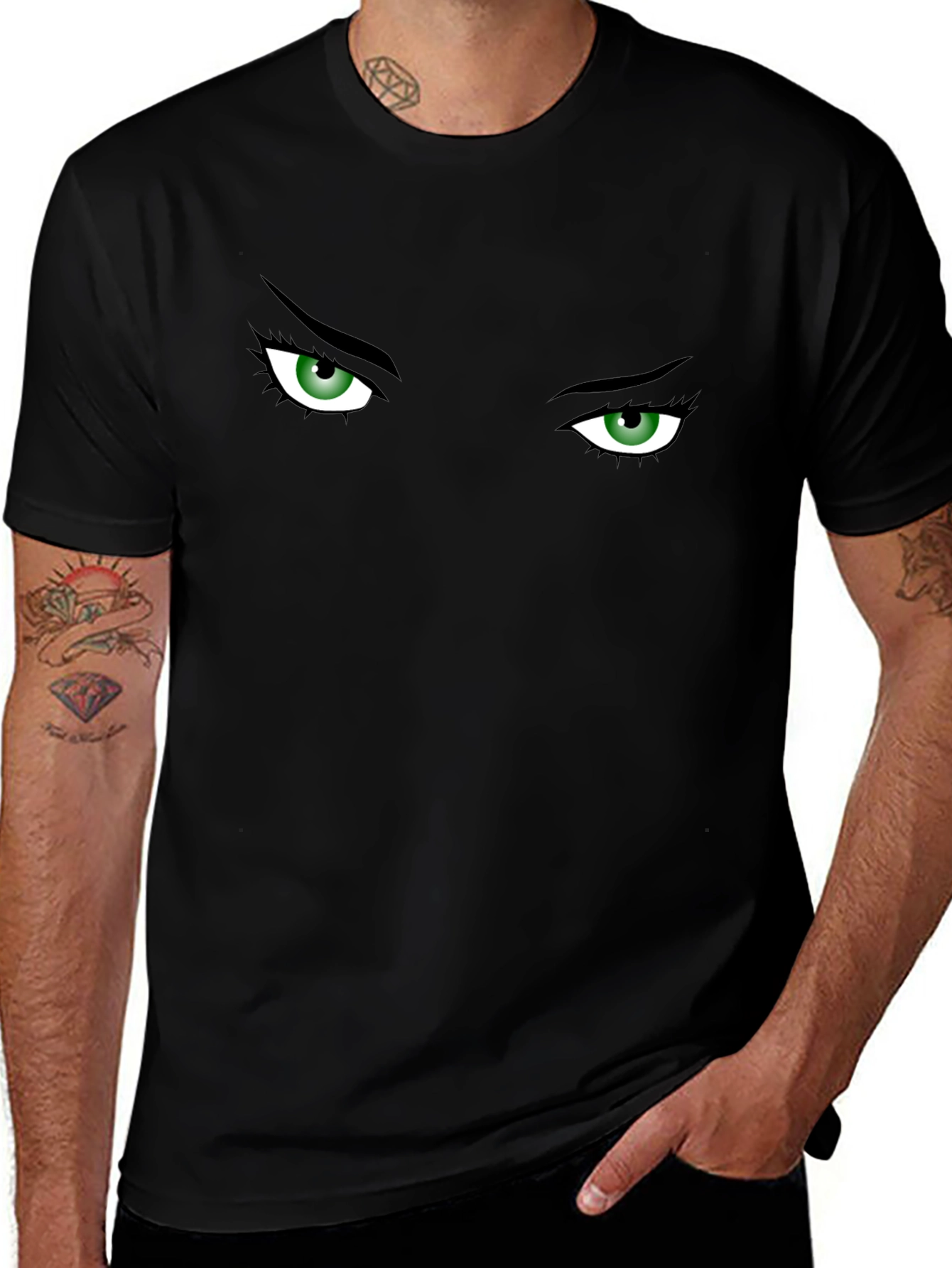 Intense Gaze Graphic T-Shirt - Expressive Eye Design
