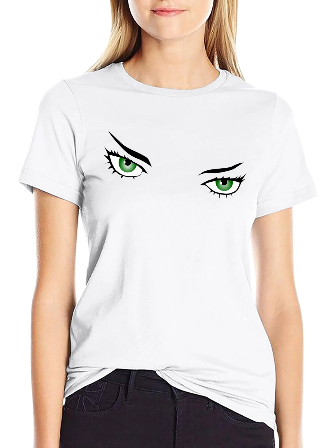 Intense Gaze Graphic T-Shirt - Expressive Eye Design