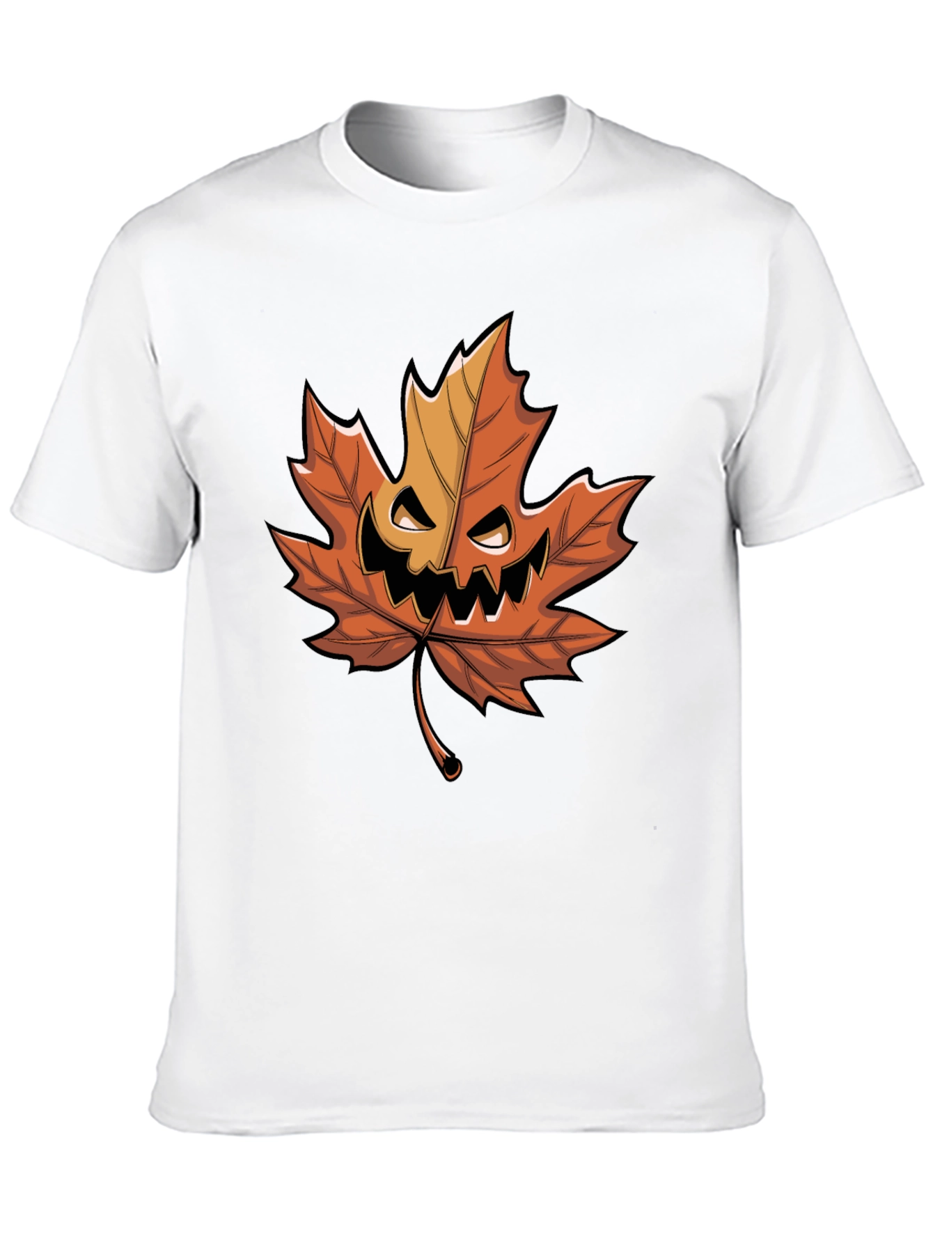Halloween Pumpkin Maple Leaf Graphic Tee