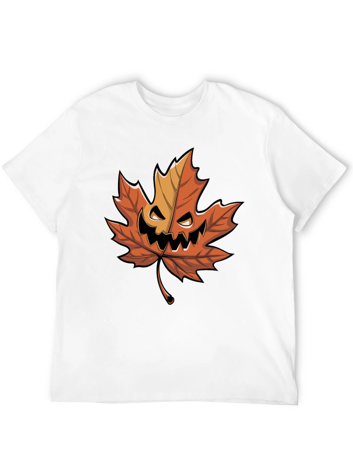 Halloween Pumpkin Maple Leaf Graphic Tee