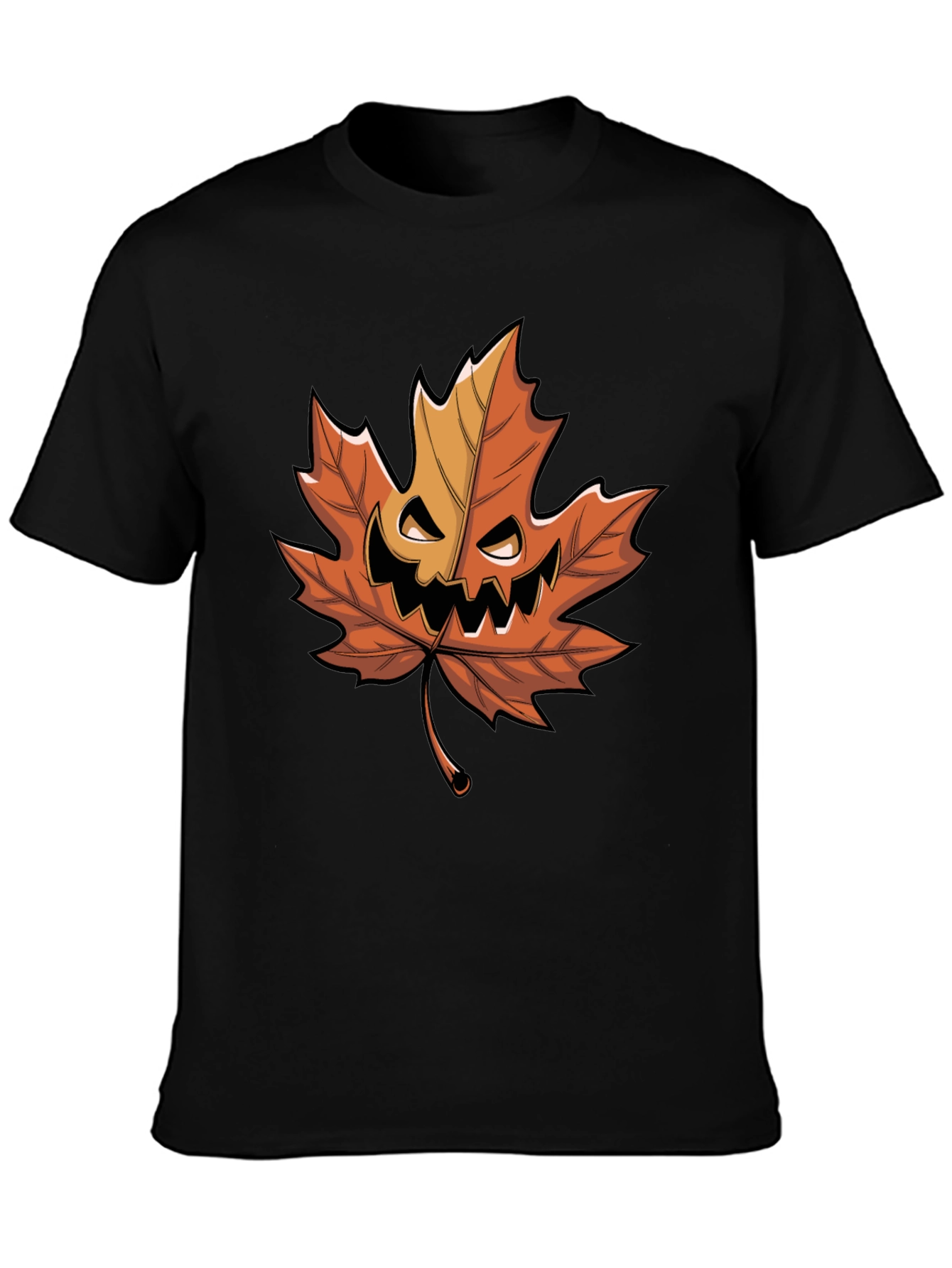 Halloween Pumpkin Maple Leaf Graphic Tee
