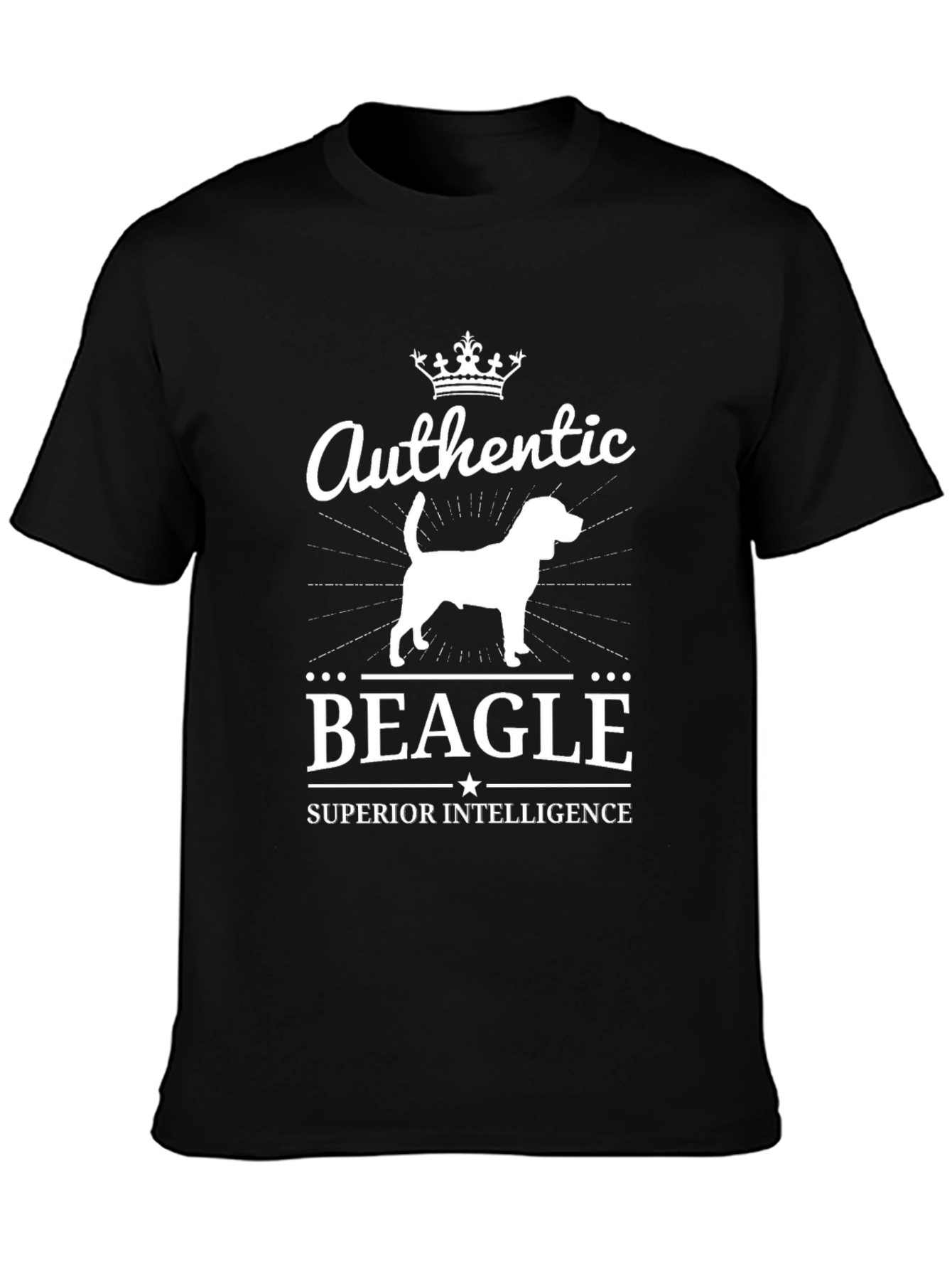 Authentic Beagle Superior Intelligence Black T-Shirt