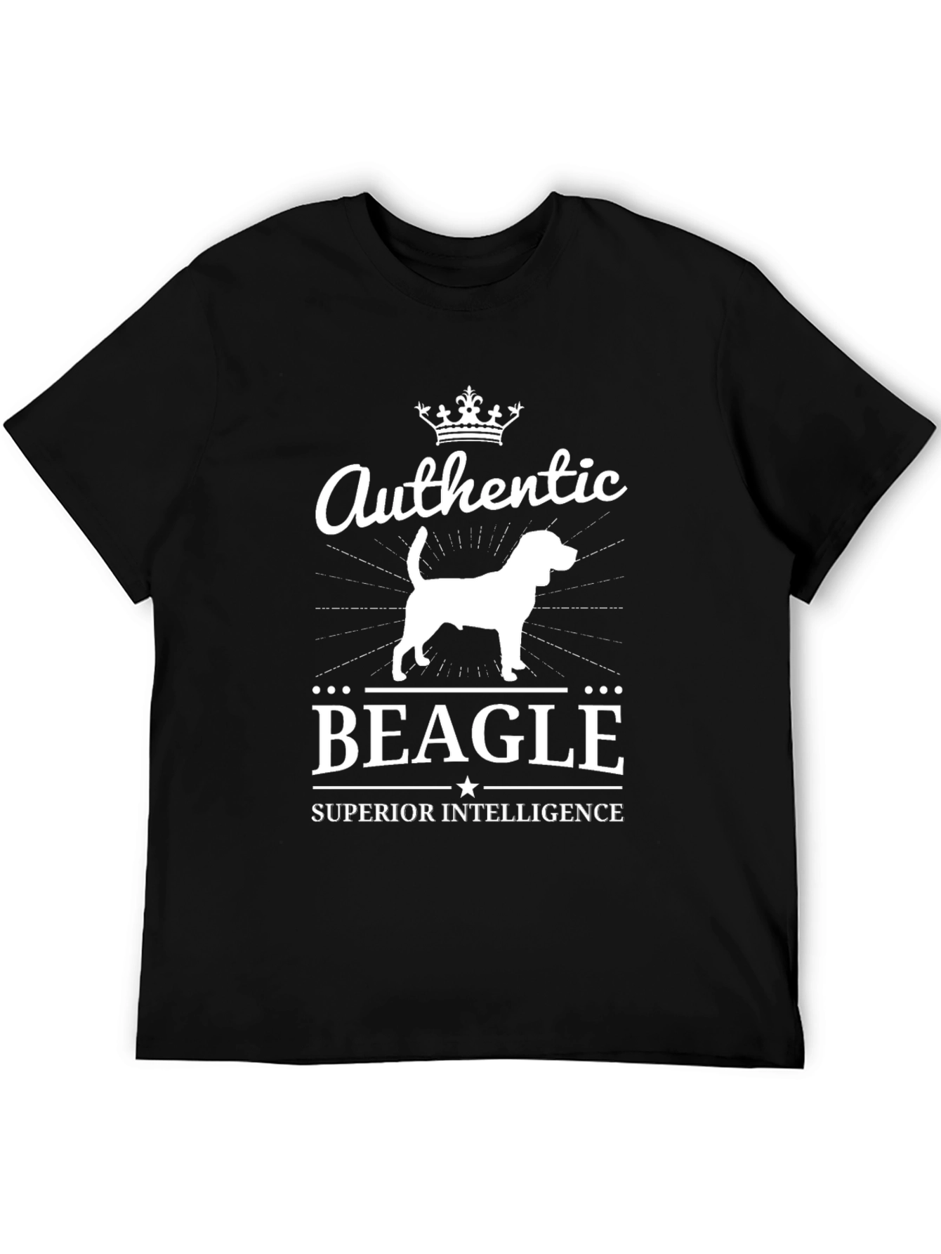 Authentic Beagle Superior Intelligence Black T-Shirt