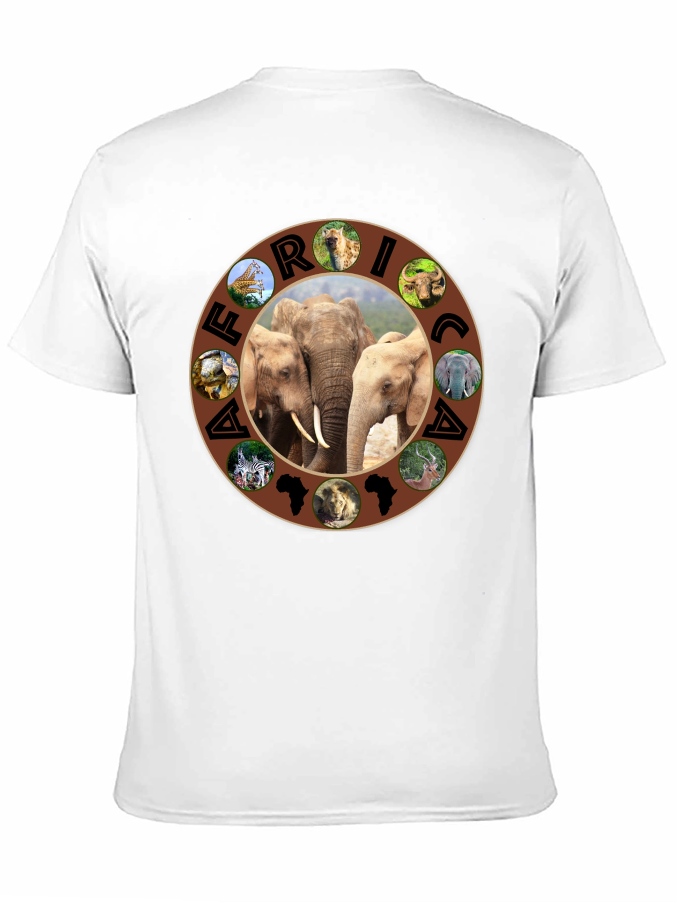Africa Wildlife Animals Black T-Shirt