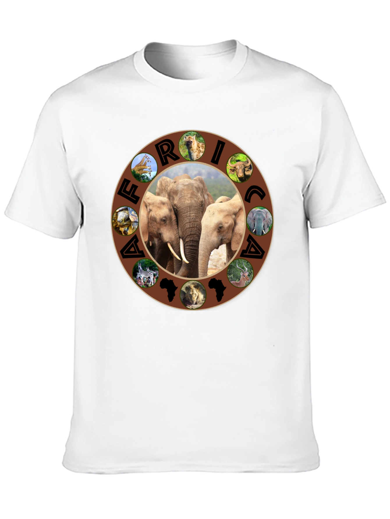 Africa Wildlife Animals Black T-Shirt