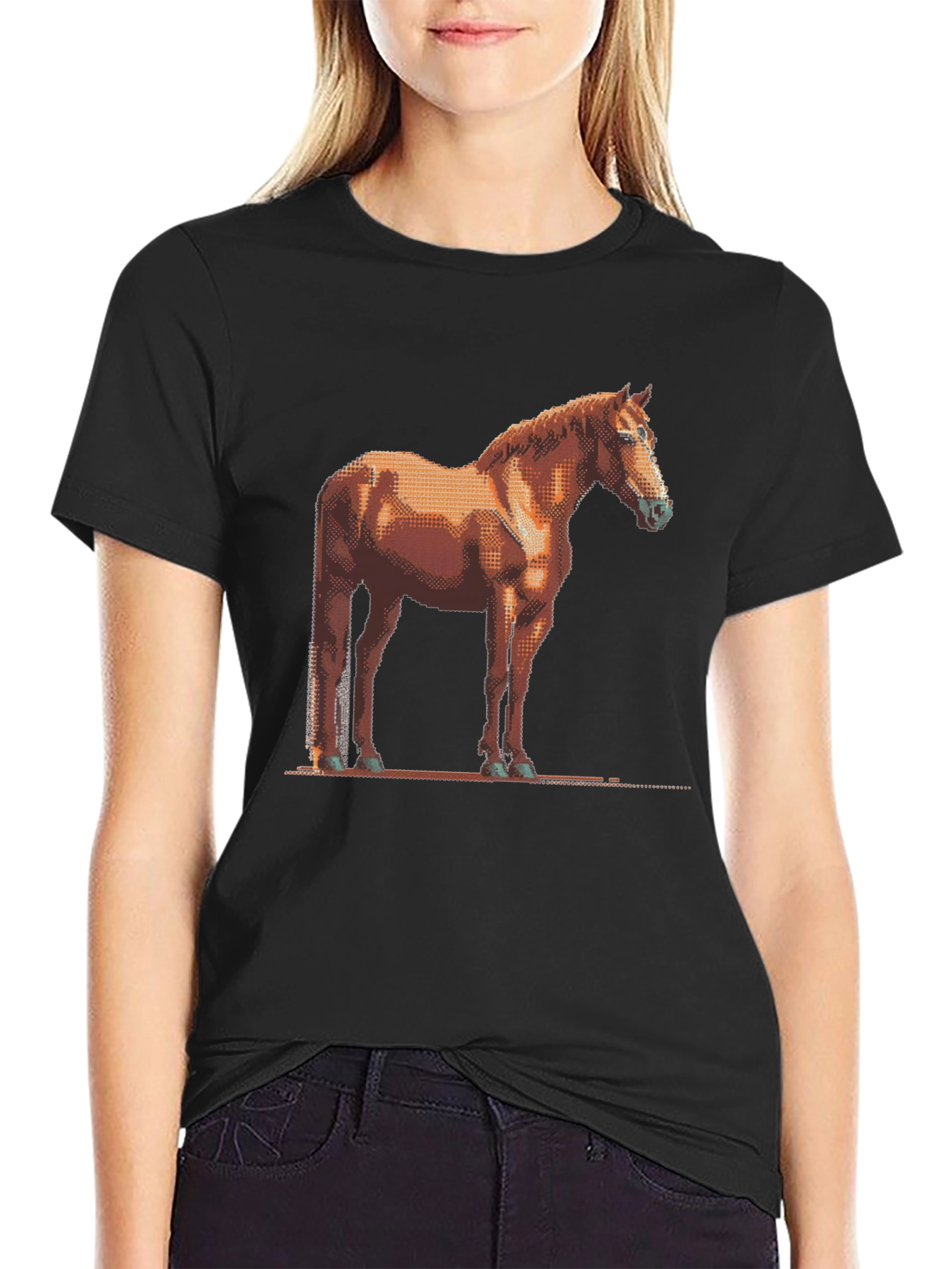 Pixelated Horse Graphic Tee - Unisex