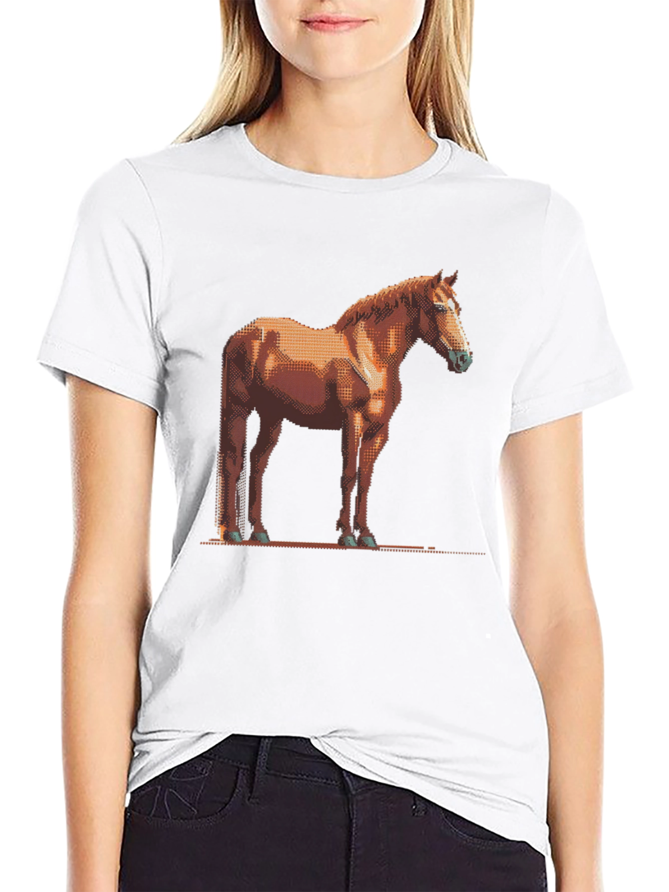 Pixelated Horse Graphic Tee - Unisex