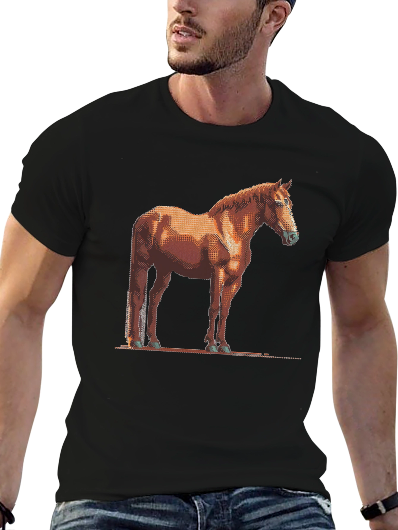 Pixelated Horse Graphic Tee - Unisex