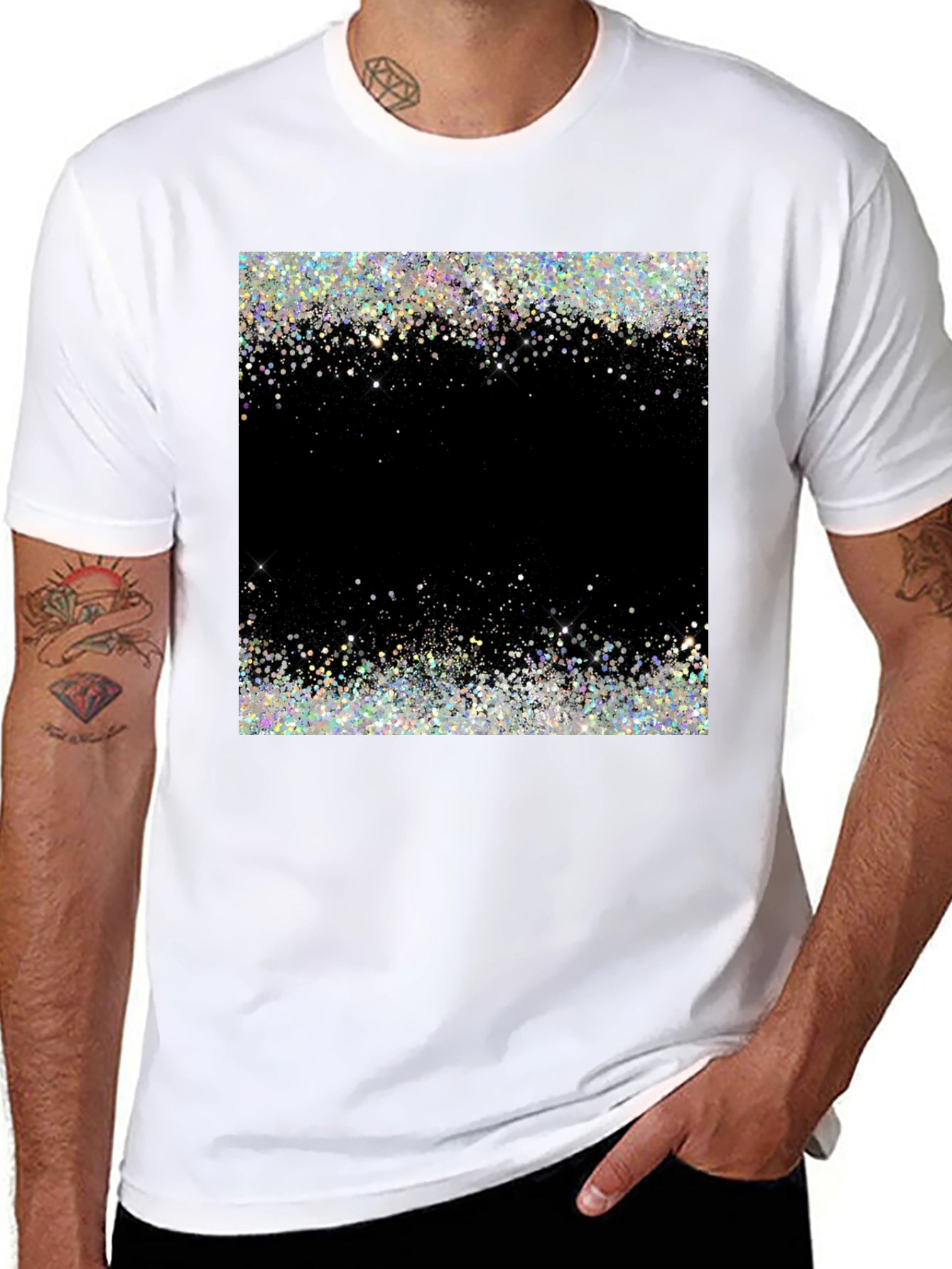 Sparkling Galaxy Black T-Shirt