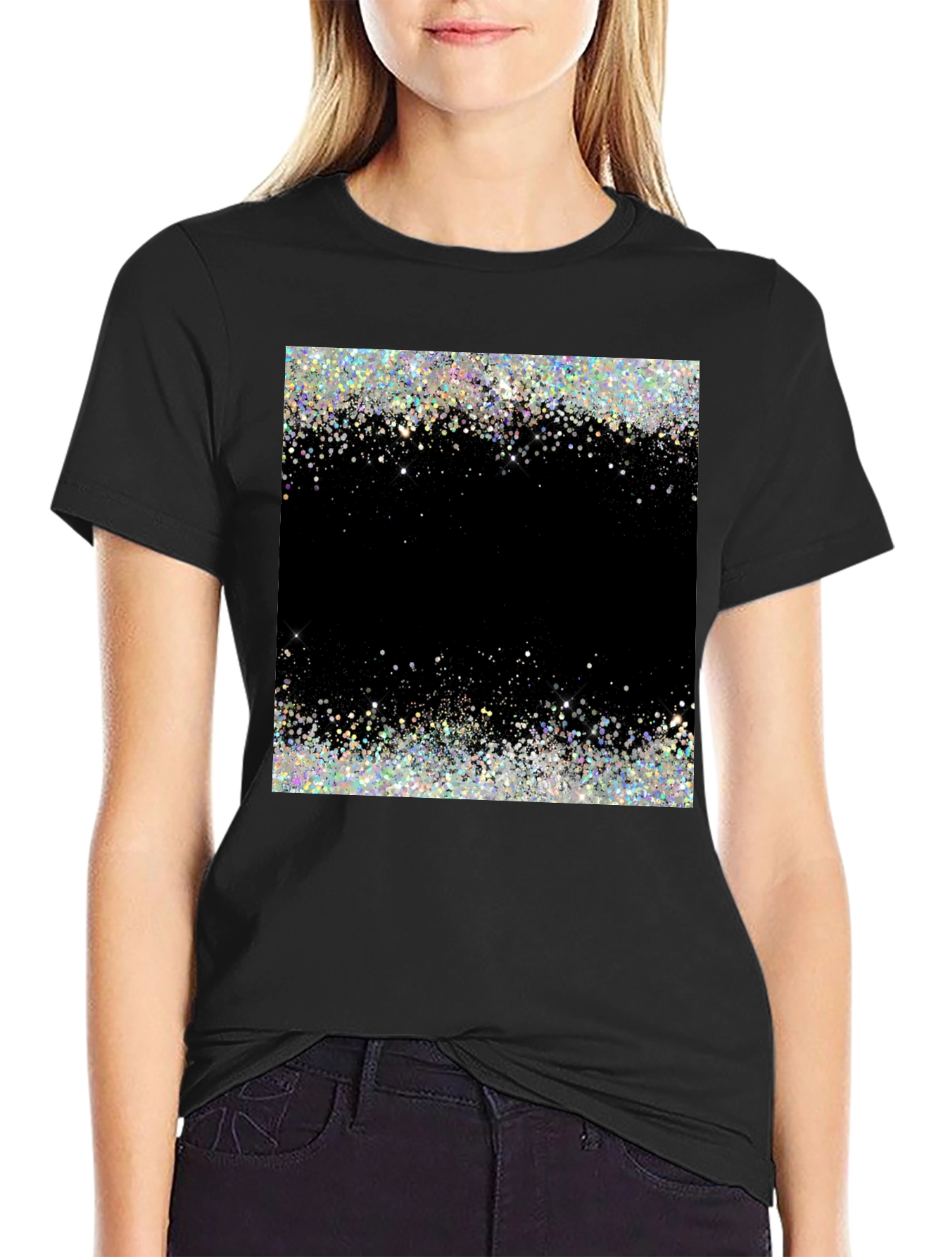 Sparkling Galaxy Black T-Shirt