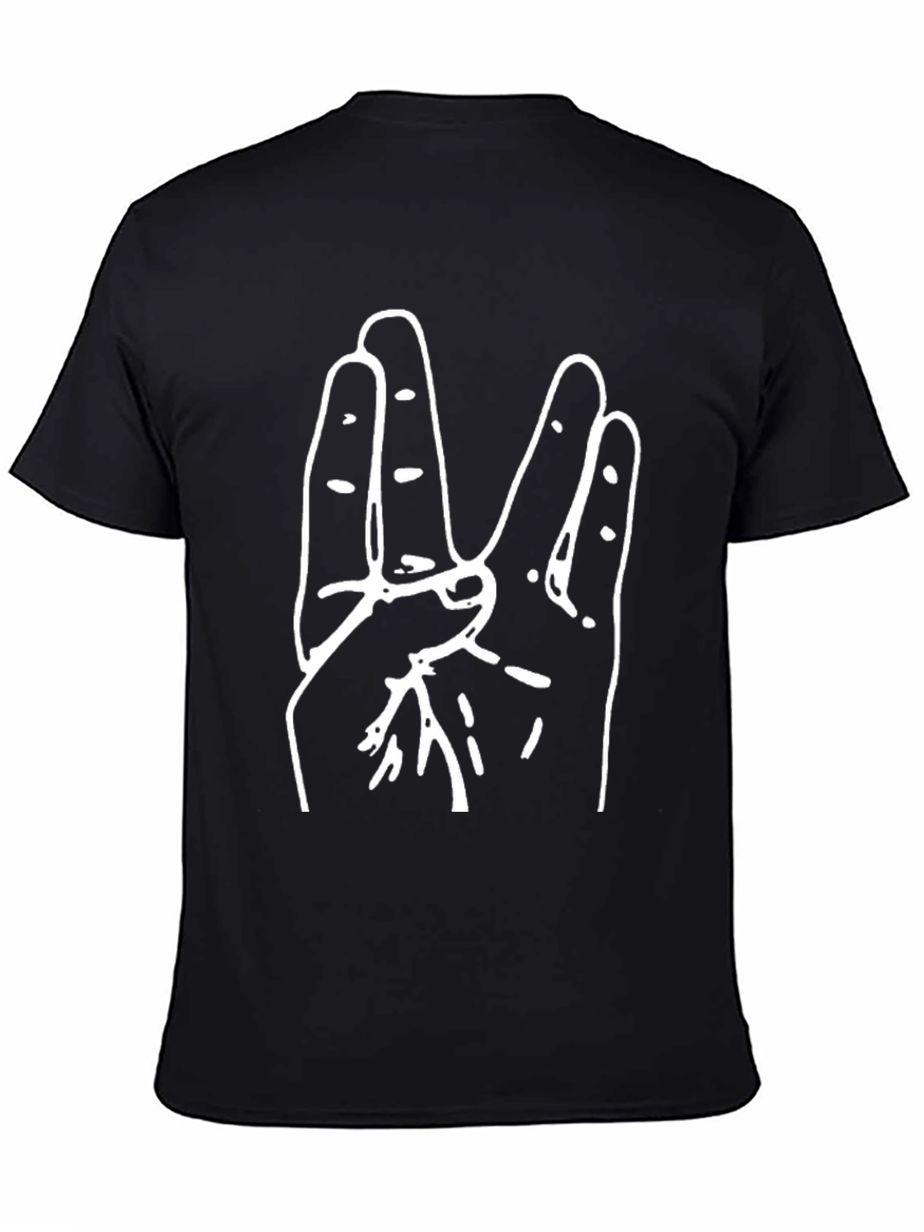 Hand Sign Graphic Tee - Black