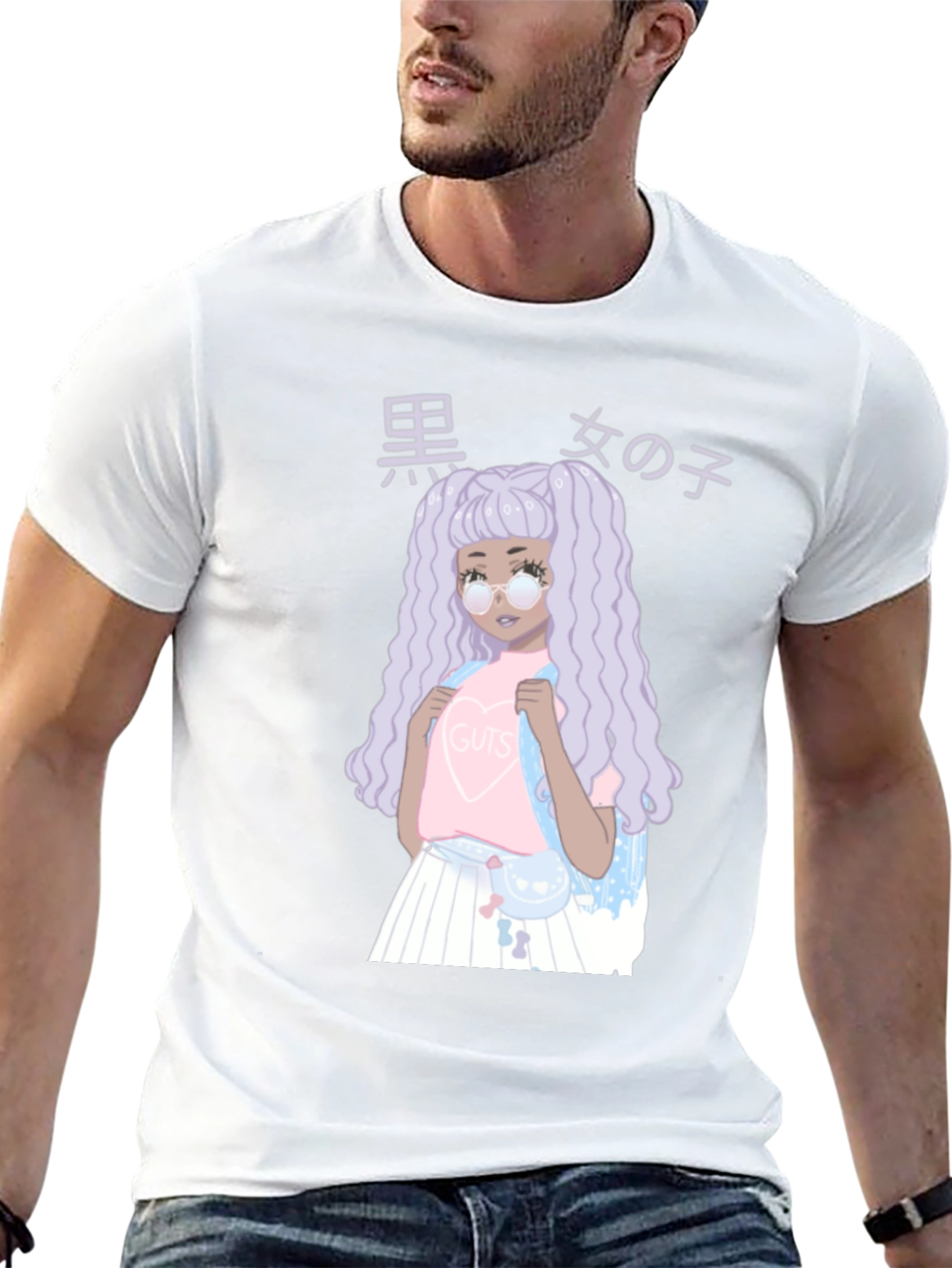 Anime Girl Graphic Black T-Shirt - Unique Fashion Tee