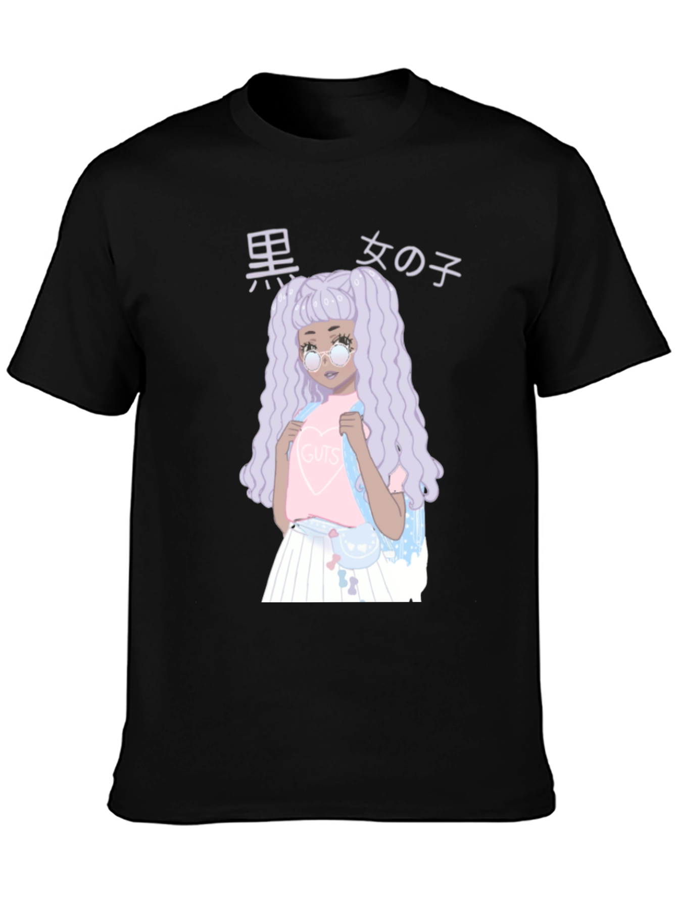 Anime Girl Graphic Black T-Shirt - Unique Fashion Tee