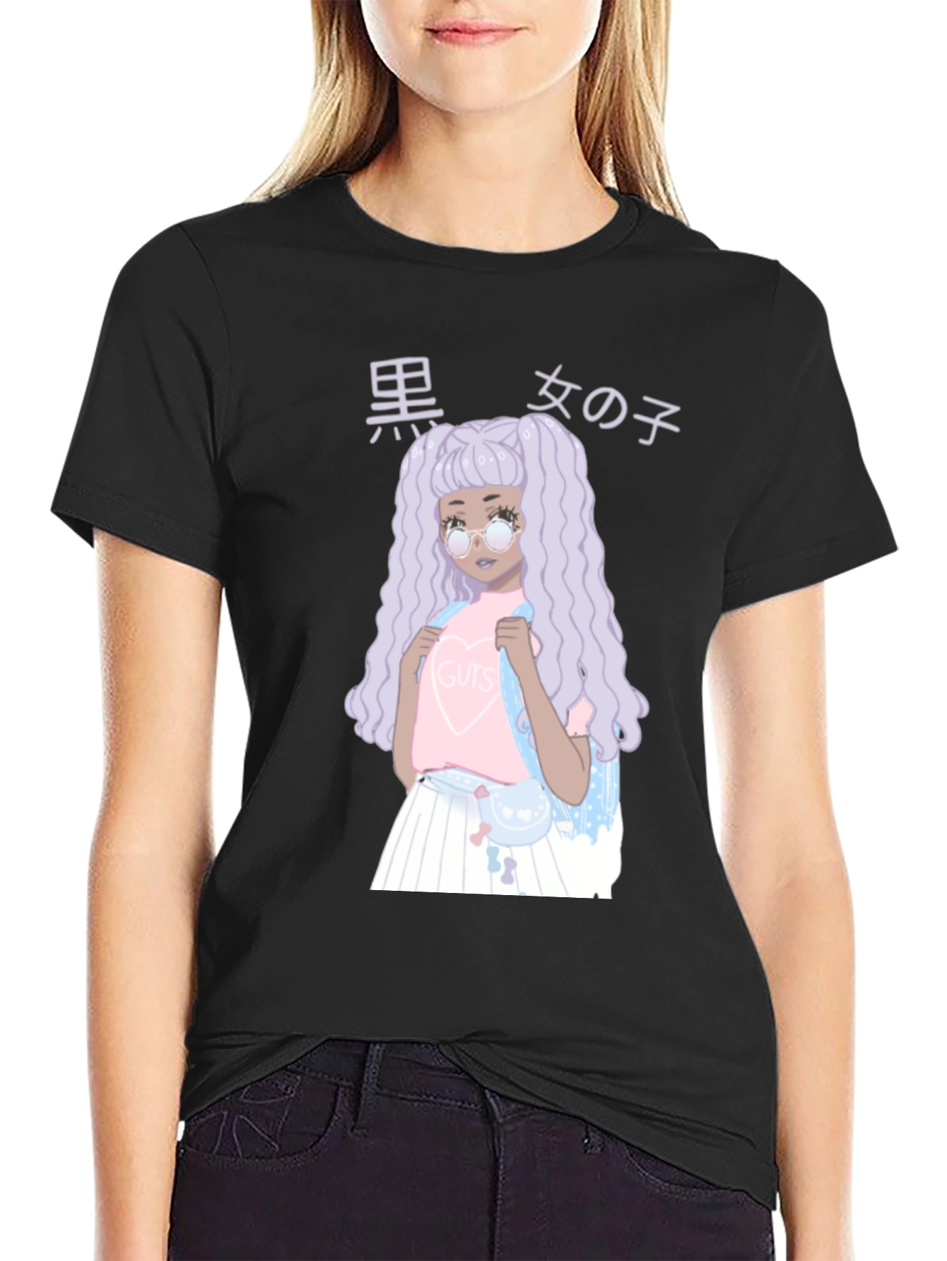 Anime Girl Graphic Black T-Shirt - Unique Fashion Tee