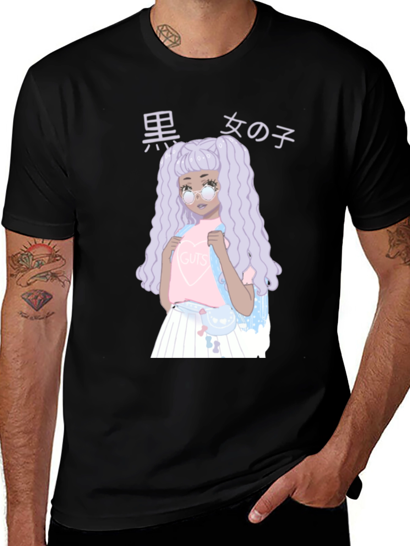 Anime Girl Graphic Black T-Shirt - Unique Fashion Tee