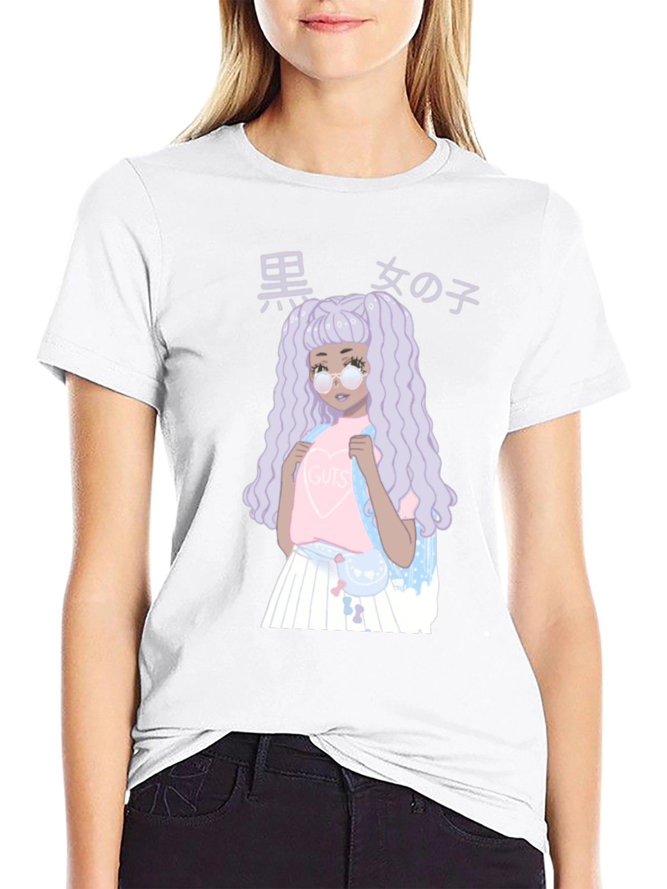 Anime Girl Graphic Black T-Shirt - Unique Fashion Tee