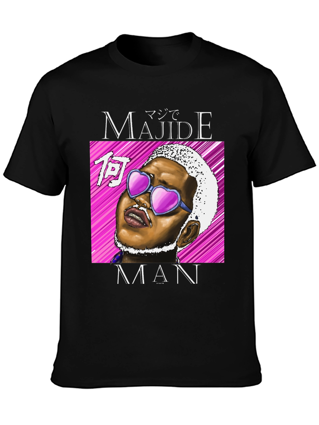 Majide Man T-Shirt - Black Graphic Tee