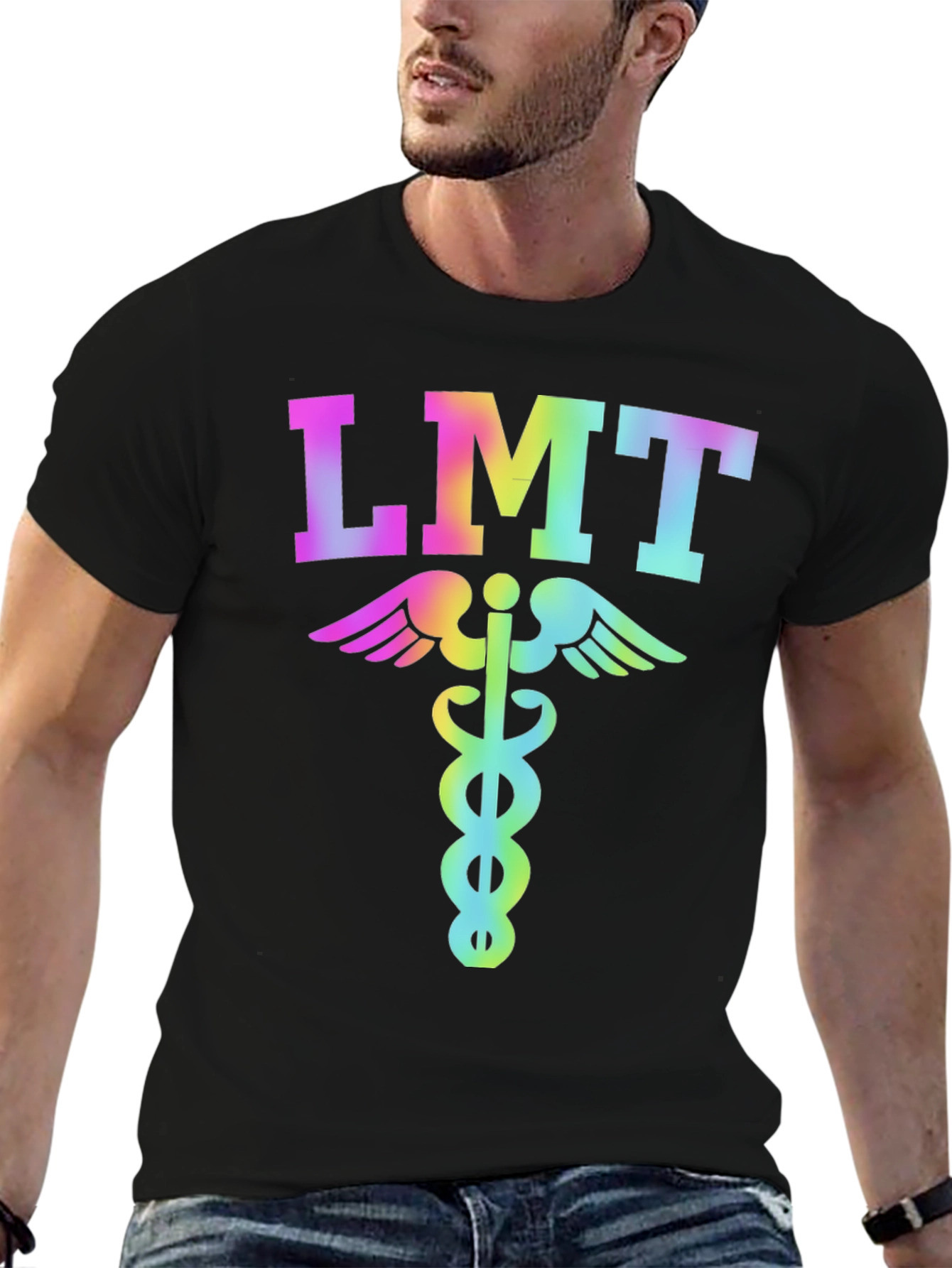 LMT Rainbow Caduceus T-Shirt - EMT Licensed Medical Tee