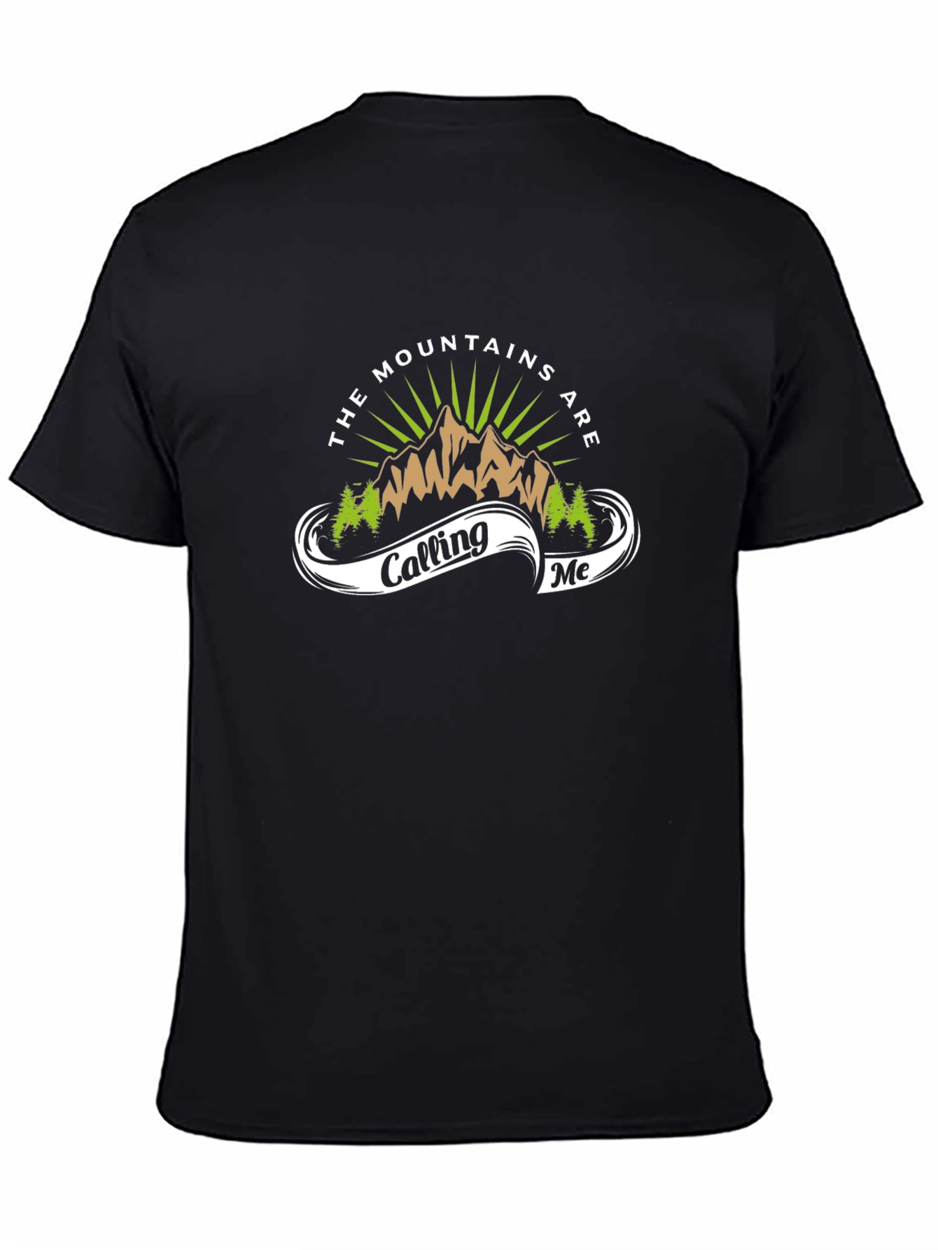 Mountains Are Calling Me Graphic Tee - Black
