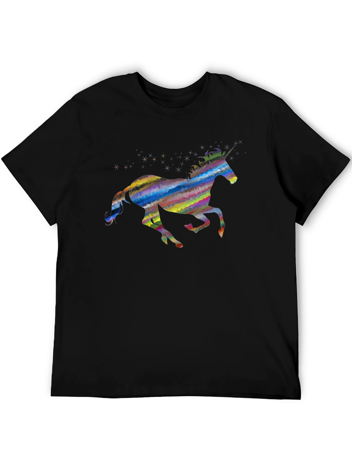Rainbow Unicorn Graphic Tee - Black
