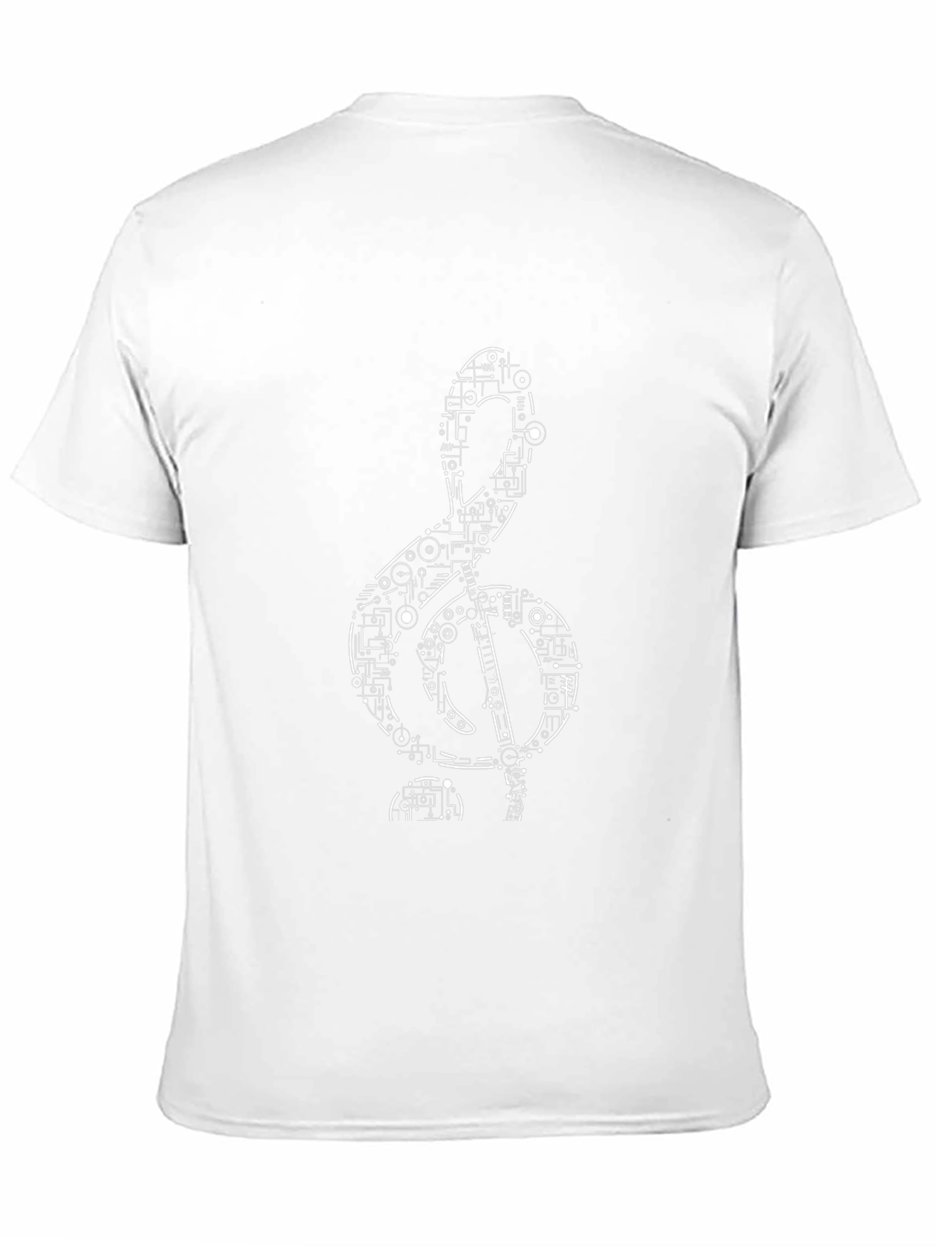 Tech Treble Clef Black T-Shirt - Modern Music Design