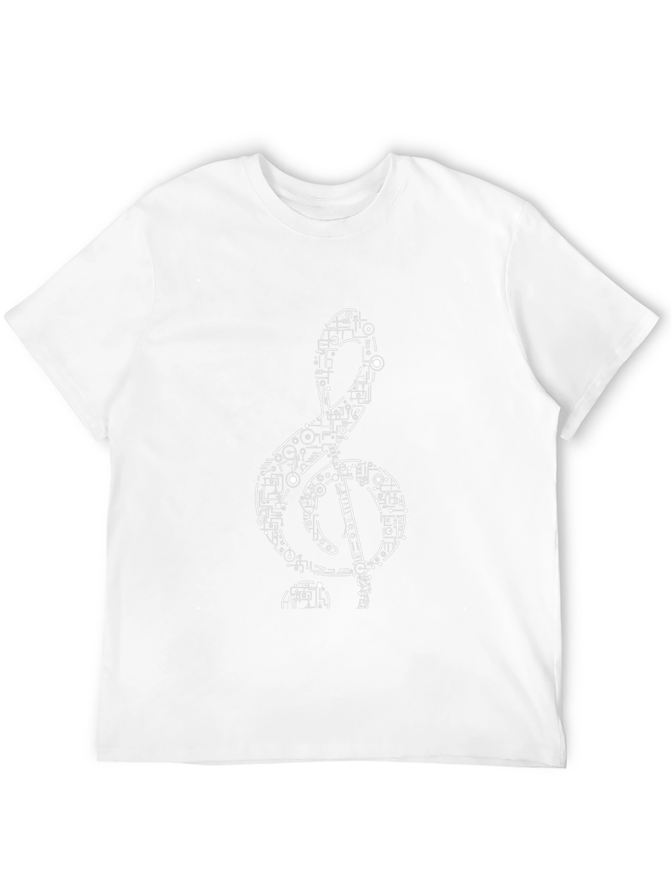 Tech Treble Clef Black T-Shirt - Modern Music Design