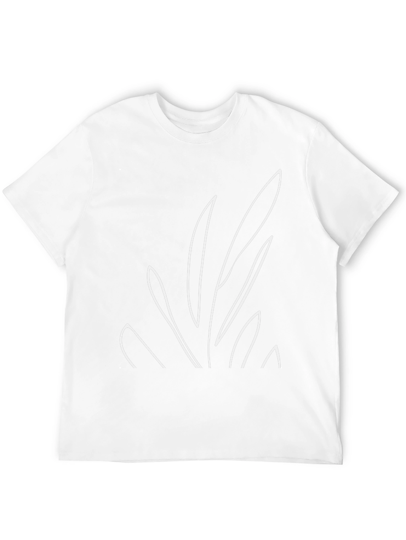 Minimalist Leaf Design Black T-Shirt