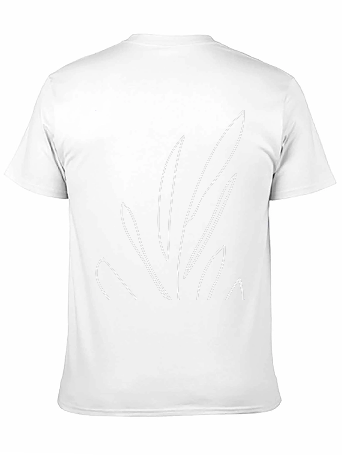 Minimalist Leaf Design Black T-Shirt