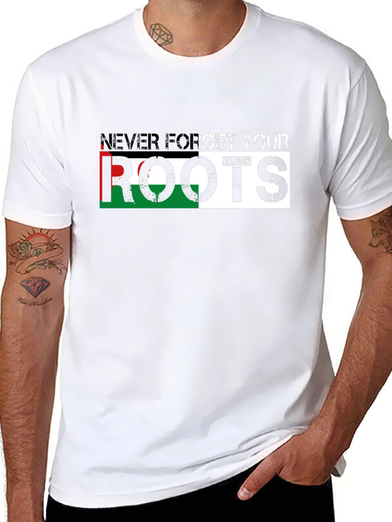Never Forget Your Roots Black T-Shirt