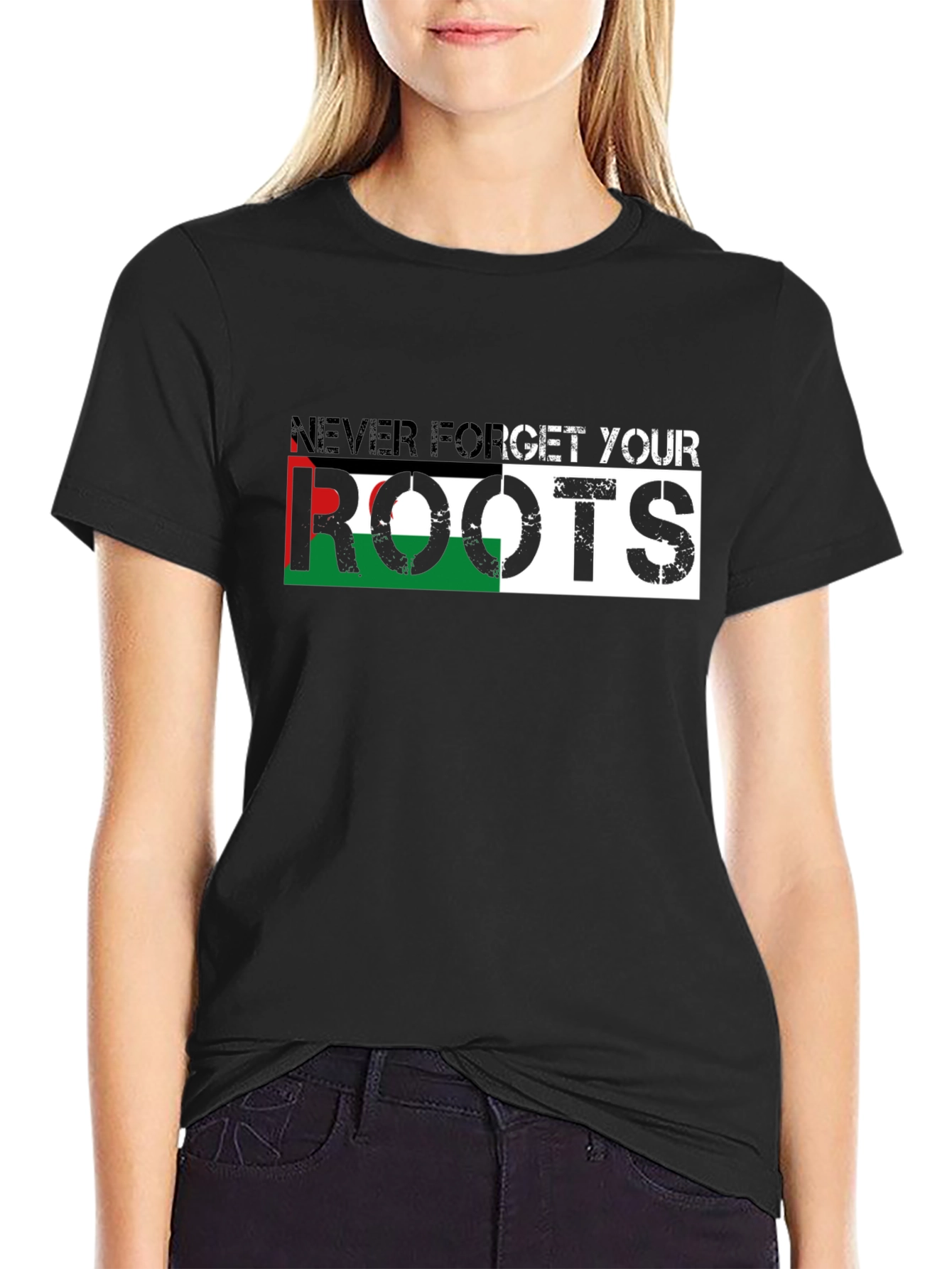 Never Forget Your Roots Black T-Shirt