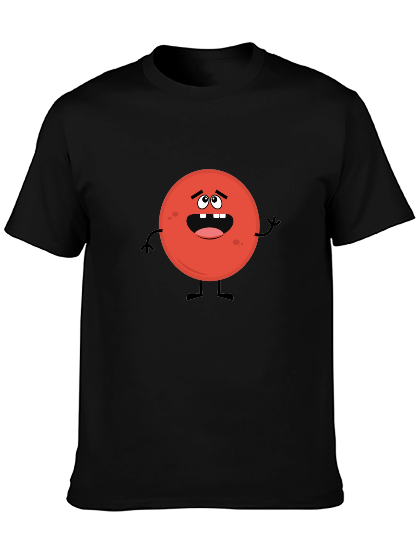Funny Red Blood Cell Cartoon Graphic Black T-Shirt