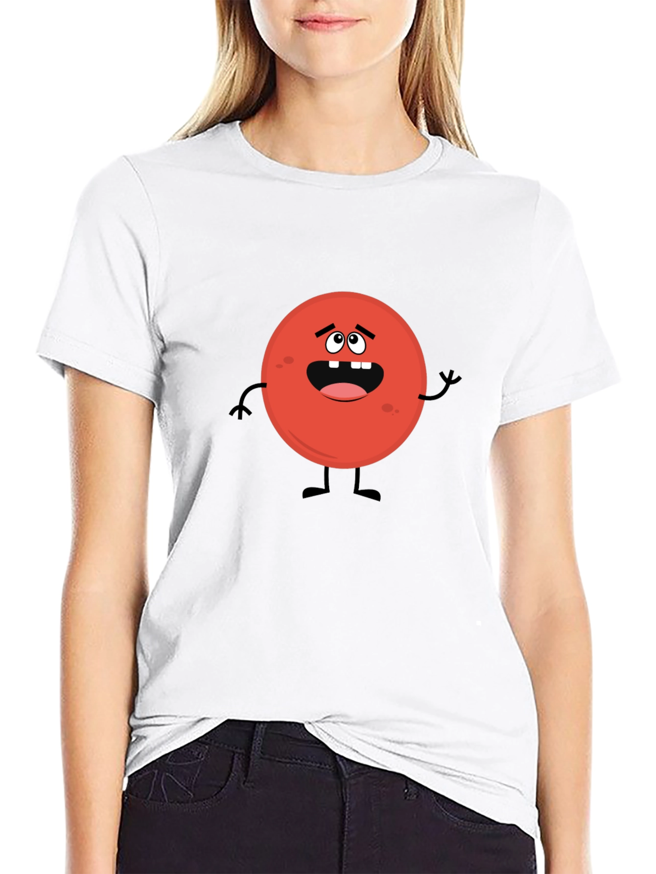 Funny Red Blood Cell Cartoon Graphic Black T-Shirt