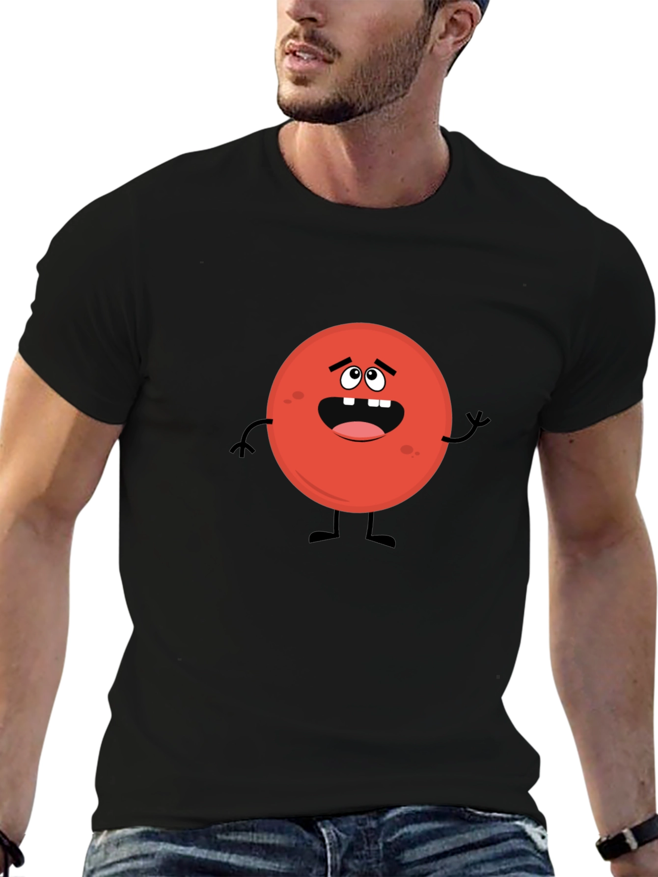 Funny Red Blood Cell Cartoon Graphic Black T-Shirt
