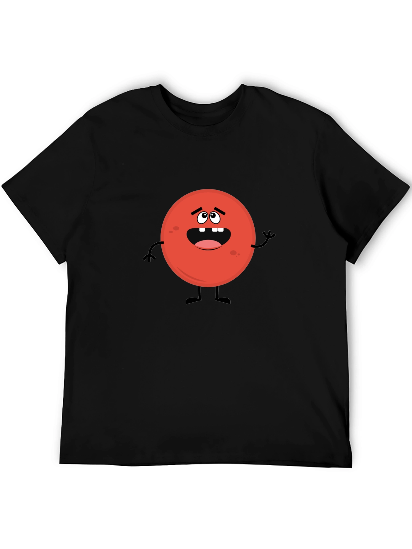 Funny Red Blood Cell Cartoon Graphic Black T-Shirt
