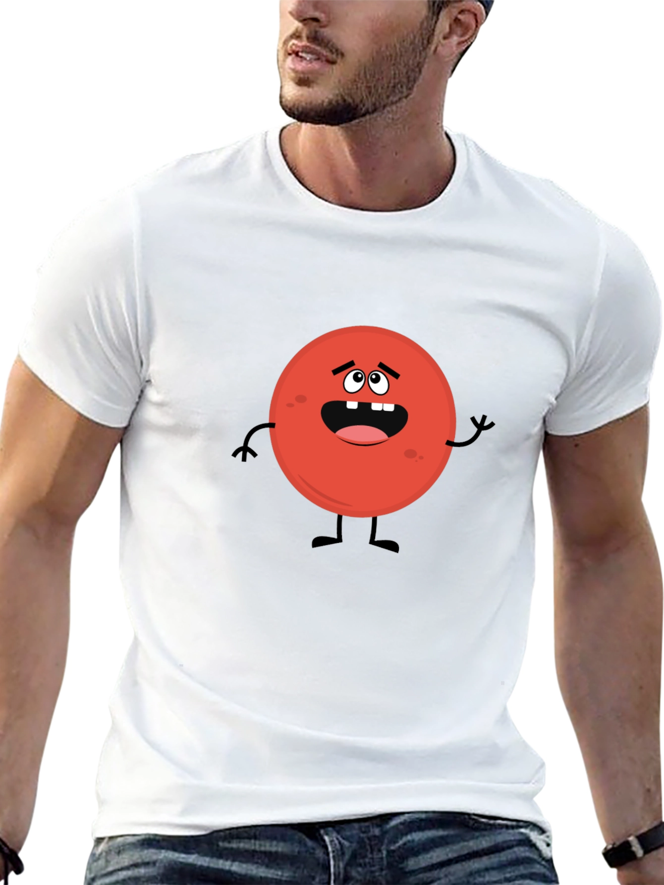 Funny Red Blood Cell Cartoon Graphic Black T-Shirt