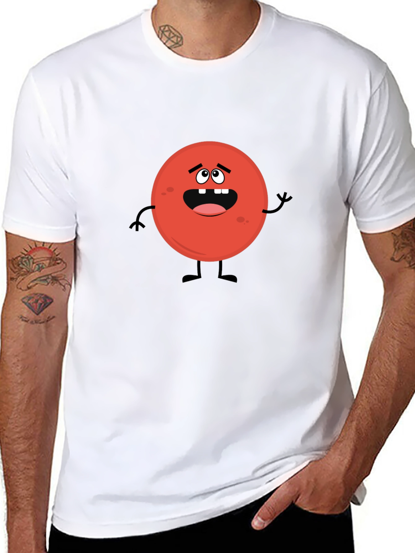 Funny Red Blood Cell Cartoon Graphic Black T-Shirt