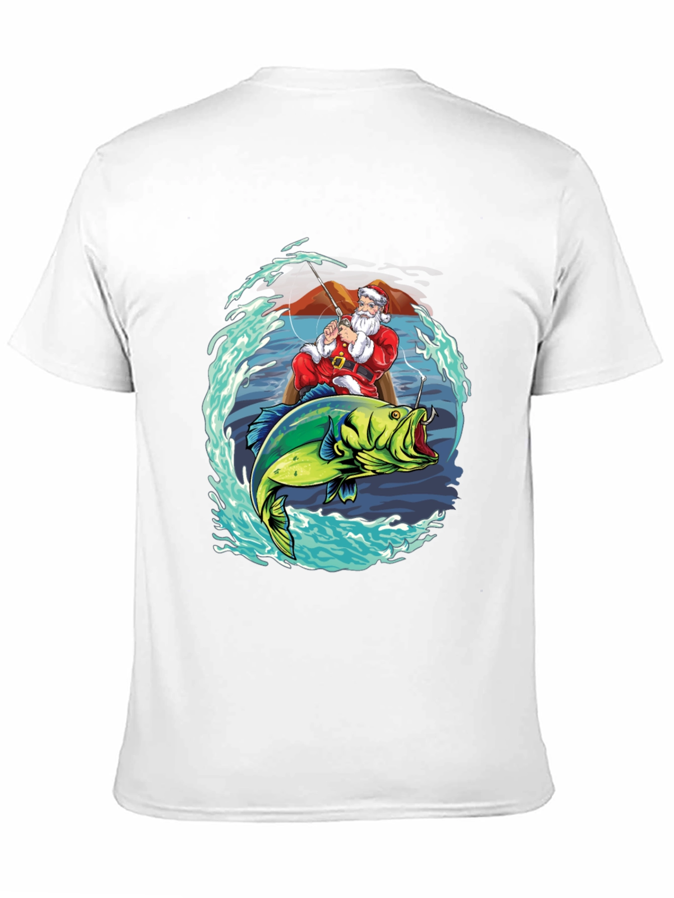 Santa Fishing T-Shirt - Holiday Catch