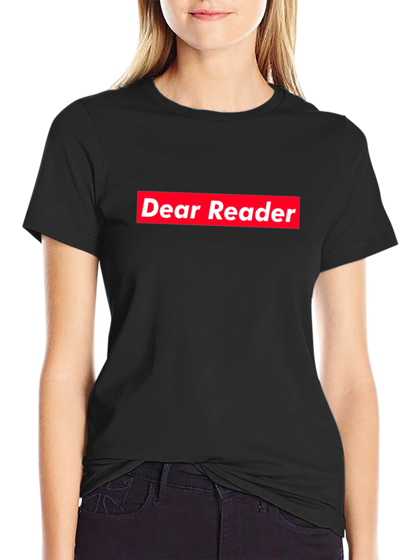 Dear Reader Graphic Tee - Black Cotton Blend