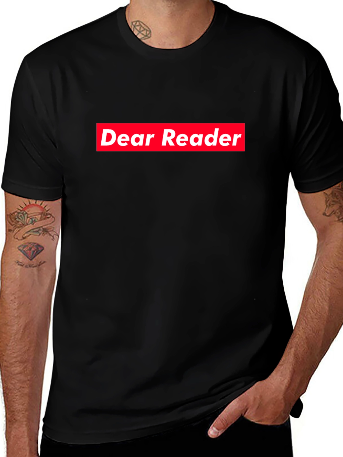 Dear Reader Graphic Tee - Black Cotton Blend