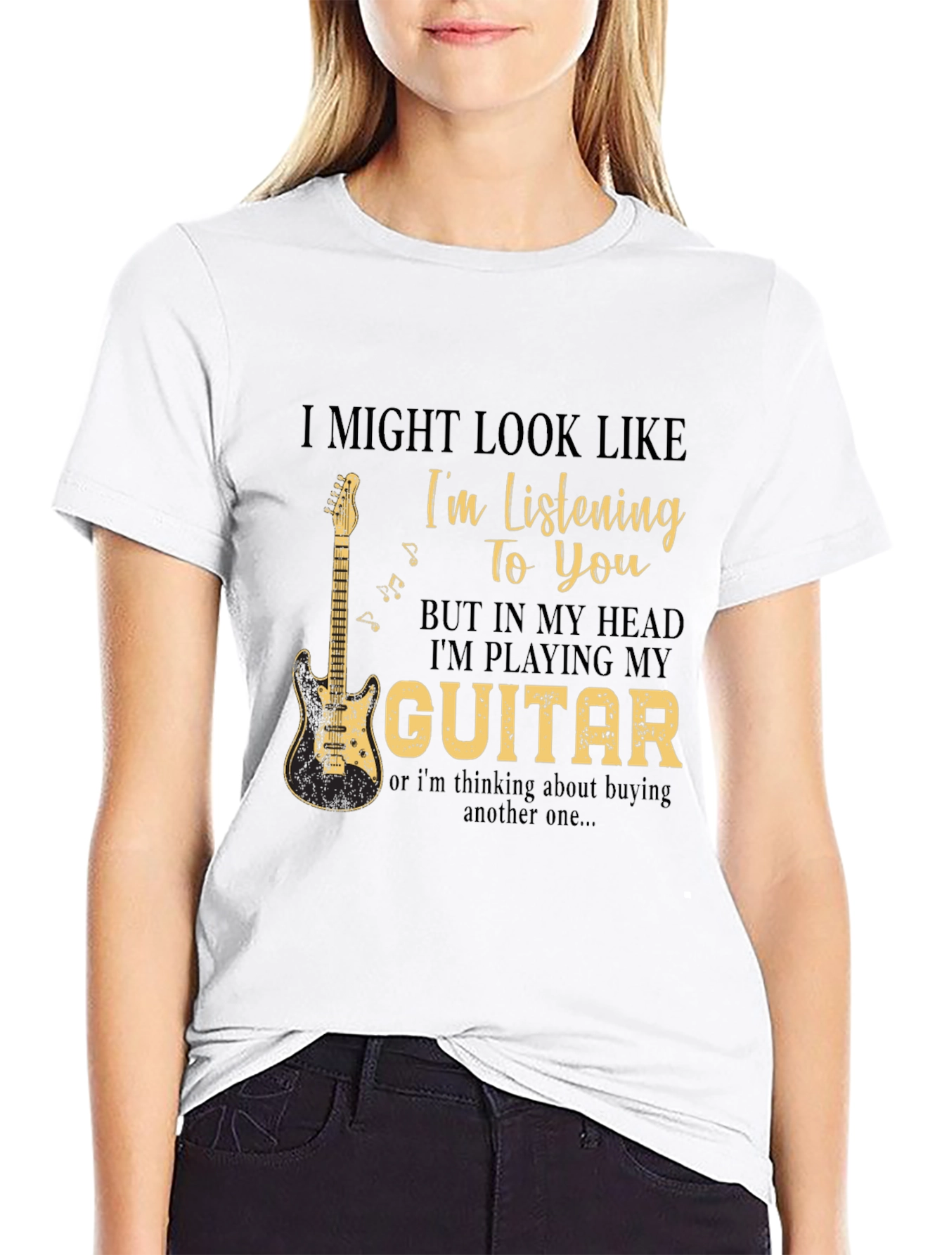 Guitar Lovers Tee: Im Playing My Guitar T-Shirt