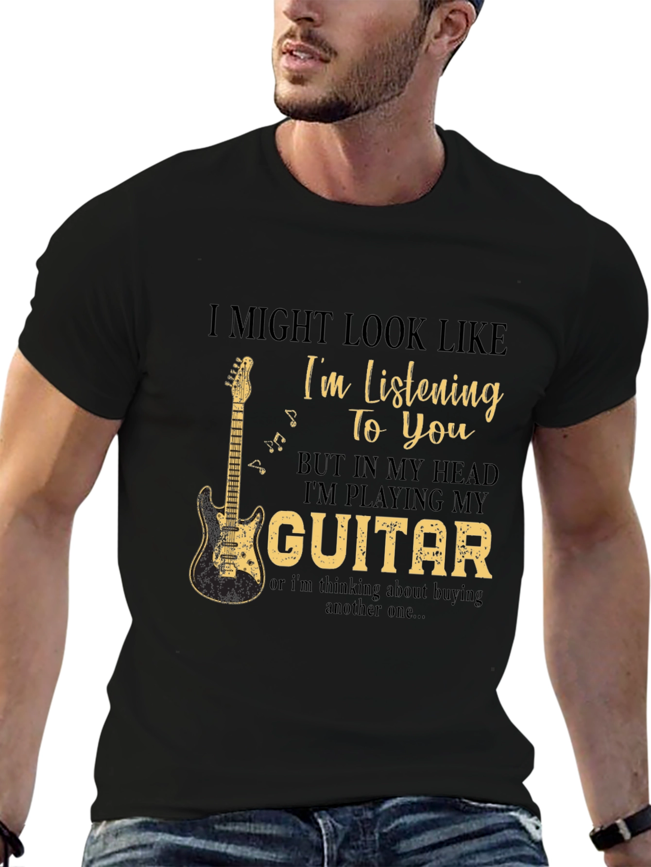 Guitar Lovers Tee: Im Playing My Guitar T-Shirt